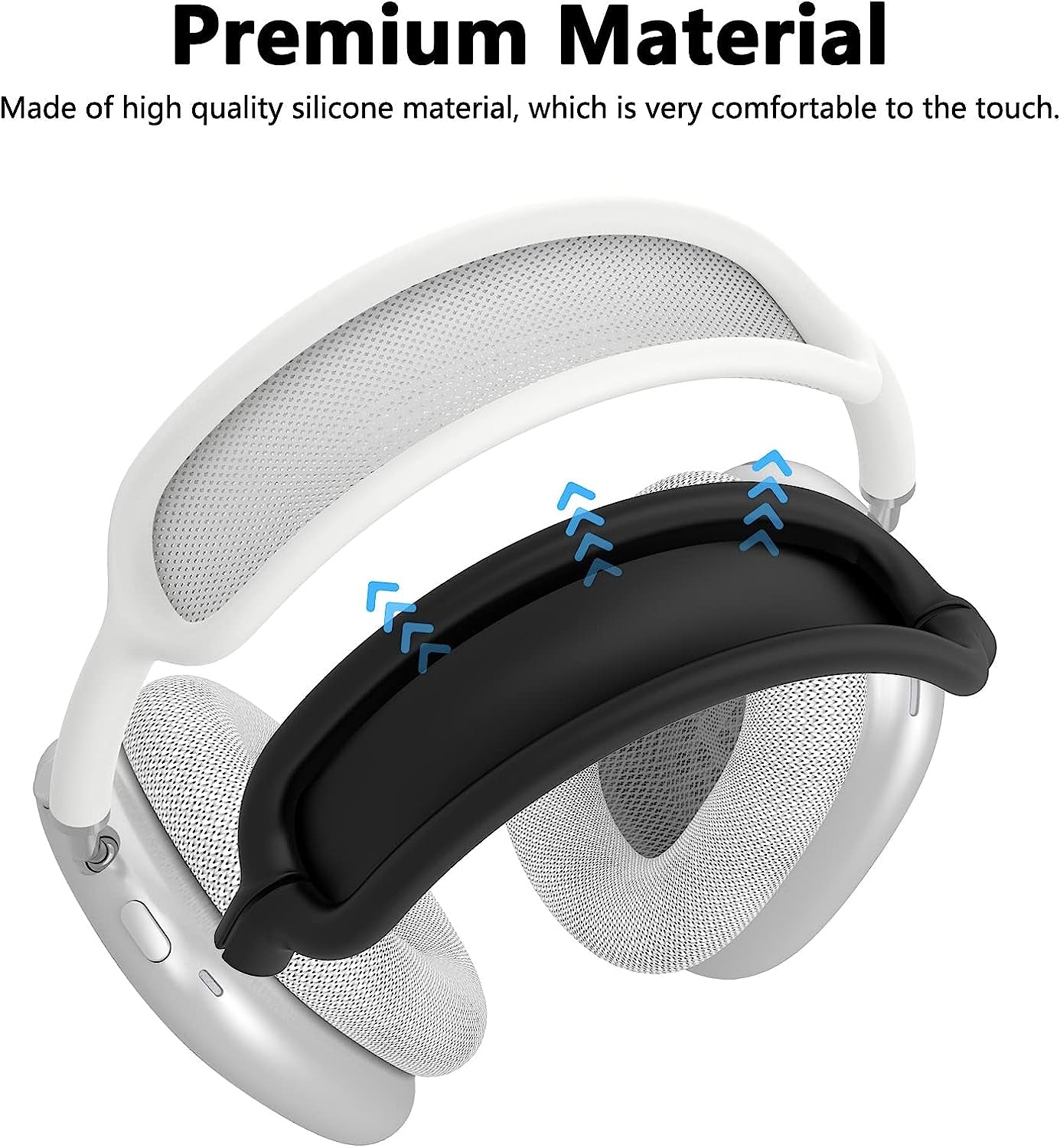 Silicone Case Cover for Airpods Max Headphones, Anti-Scratch Ear Pad Case Cover/Ear Cups Cover/Headband Cover for Airpods Max, Accessories Soft Silicone Skin Protector for Apple Airpods Max (Black)  PonKet   