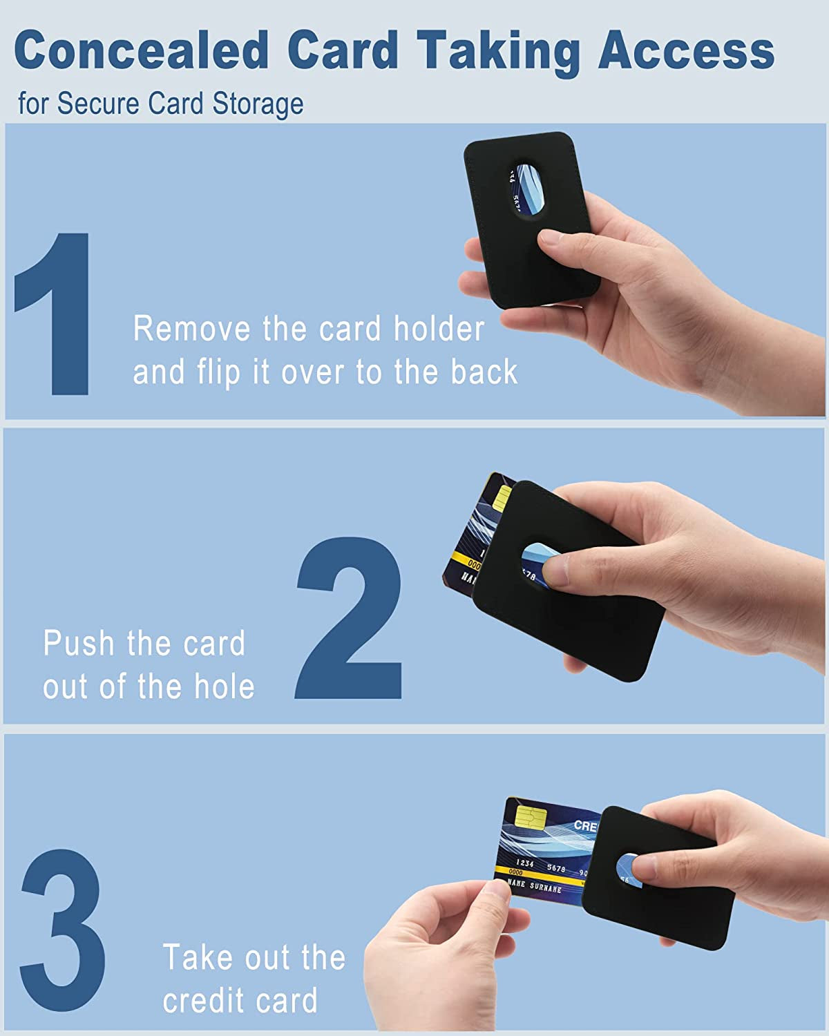 Meroqeel Magnetic Card Wallet Holder with Ring for Magsafe Iphone 14/13 / 12 Mini plus and Pro Max Series, Leather Mag Safe Cell Phone Case with Strong Magnet for Credit Card - Midnight Black  Meroqeel   