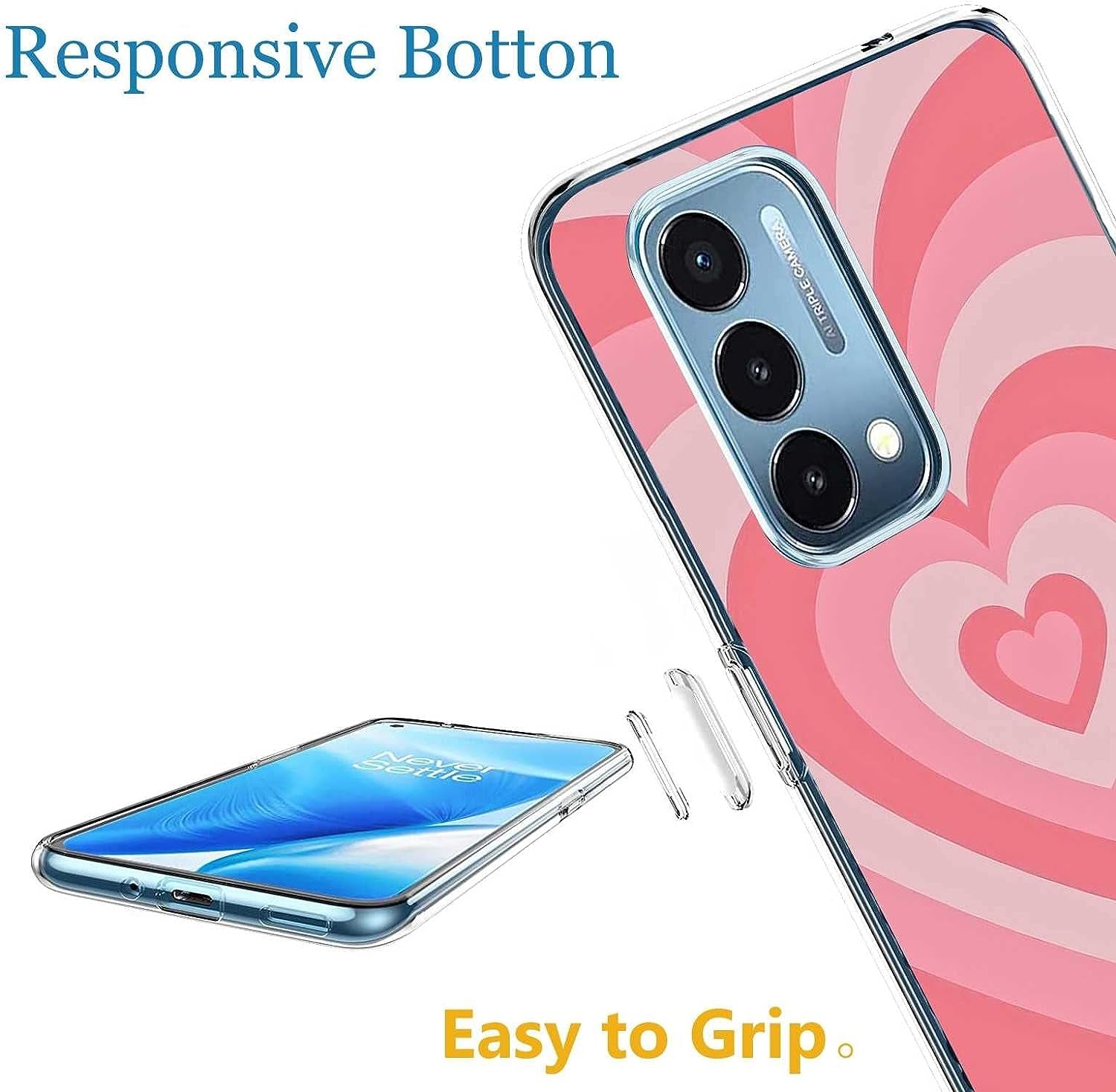 Saiaty Lideqee Designed for Oneplus Nord N200 5G/Oppo A93 5G Case, Pink Love Heart Coffee Latte Swirls Valentines Graphic Designed for Oneplus Case Women Girls, Soft TPU Trendy Case for Oneplus  saiaty lideqee   