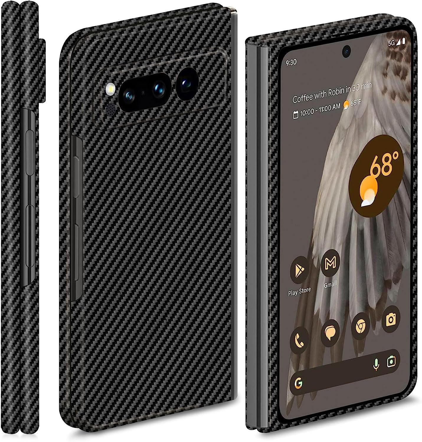 Kaisenkec Slim & Thin Case Compatible with Google Pixel Fold, 100% Carbon Fiber Cover for Pixel Fold 7.6" 5G, Matte Black  kaisenkec   