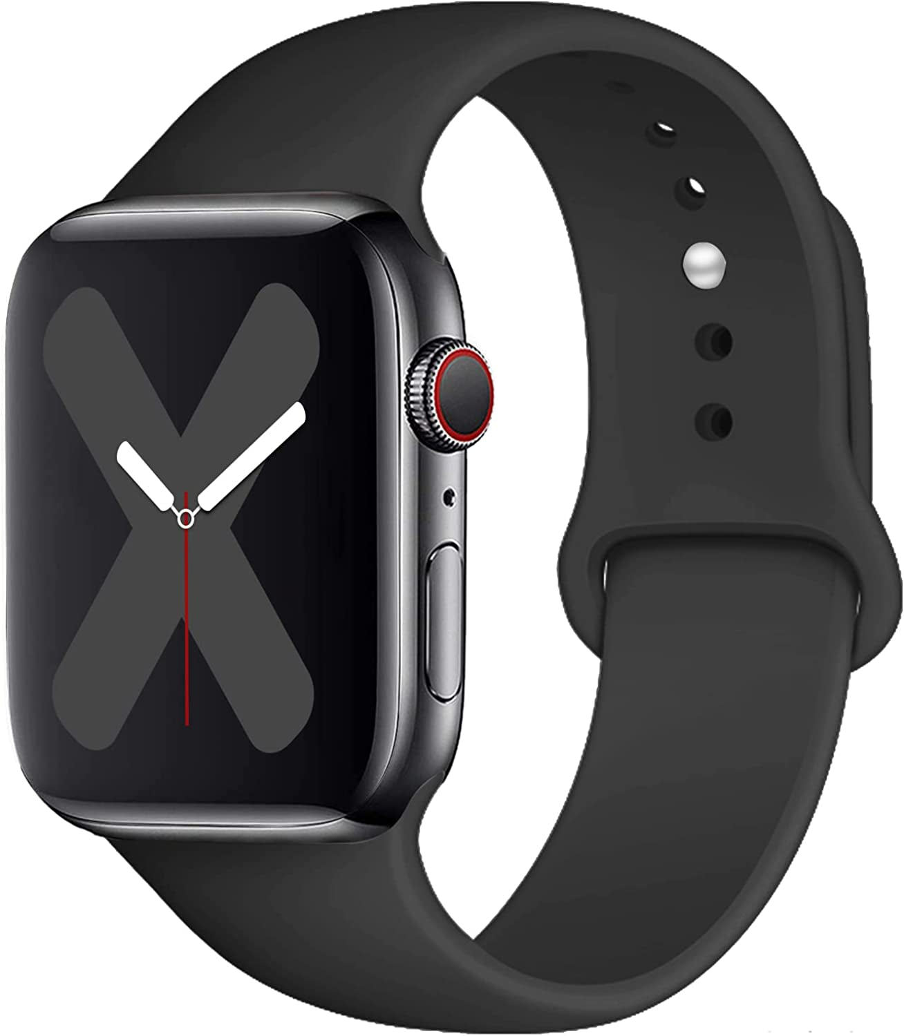 Saucyi Compatible with Apple Watch Band 41Mm 40Mm 38Mm 49Mm 45Mm 44Mm 42Mm,Soft Silicone Sport Band Replacement Strap with Classic Clasp for Iwatch Series 8 7 6 5 4 3 2 1 SE  Saucyi Black 38mm/40mm/41mm S/M 