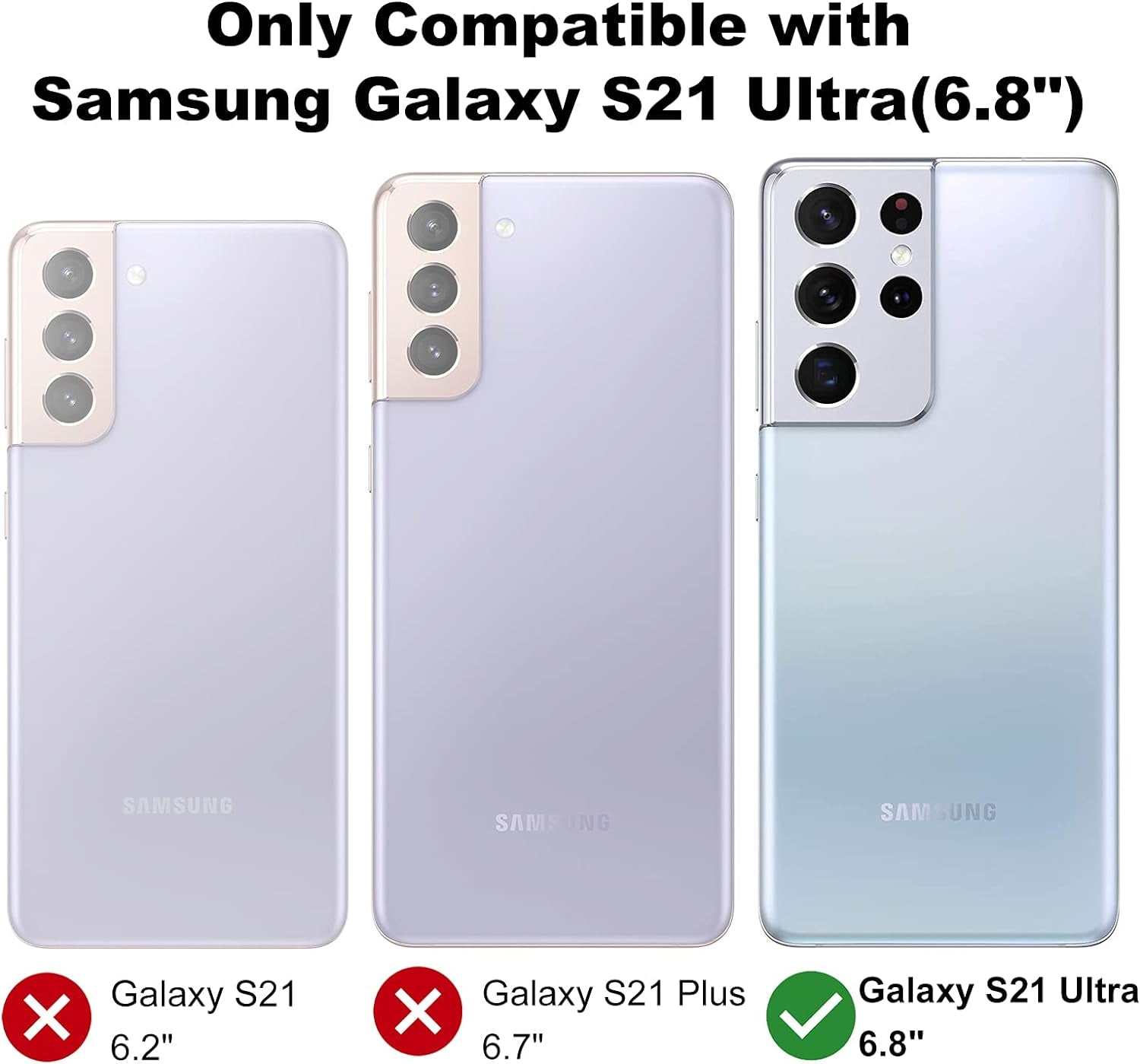 JAME for Samsung Galaxy S21 Ultra Case, [NOT for S21 or S21 Plus], Slim Soft Bumper Protective Case for Samsung S21 Ultra Case, with Invisible Ring Holder Kickstand for Galaxy S21 Ultra Case, Black  XJXIN   