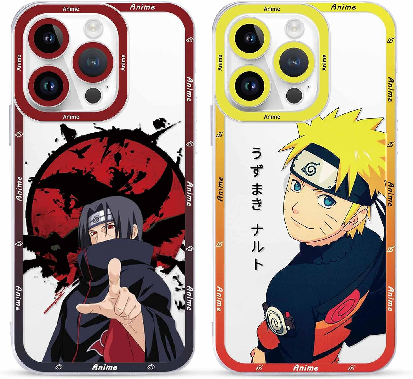 2 Pack Japanese Anime Case for Iphone 13 Mini Clear Case 5.4", Cool Manga Cute Pattern Design, Cartoon Character Cases for Men Boys Women Girls Kids, Soft TPU Funda Para Iphone13 Mini, Transparent  ZXT US Iphone 14 Pro  