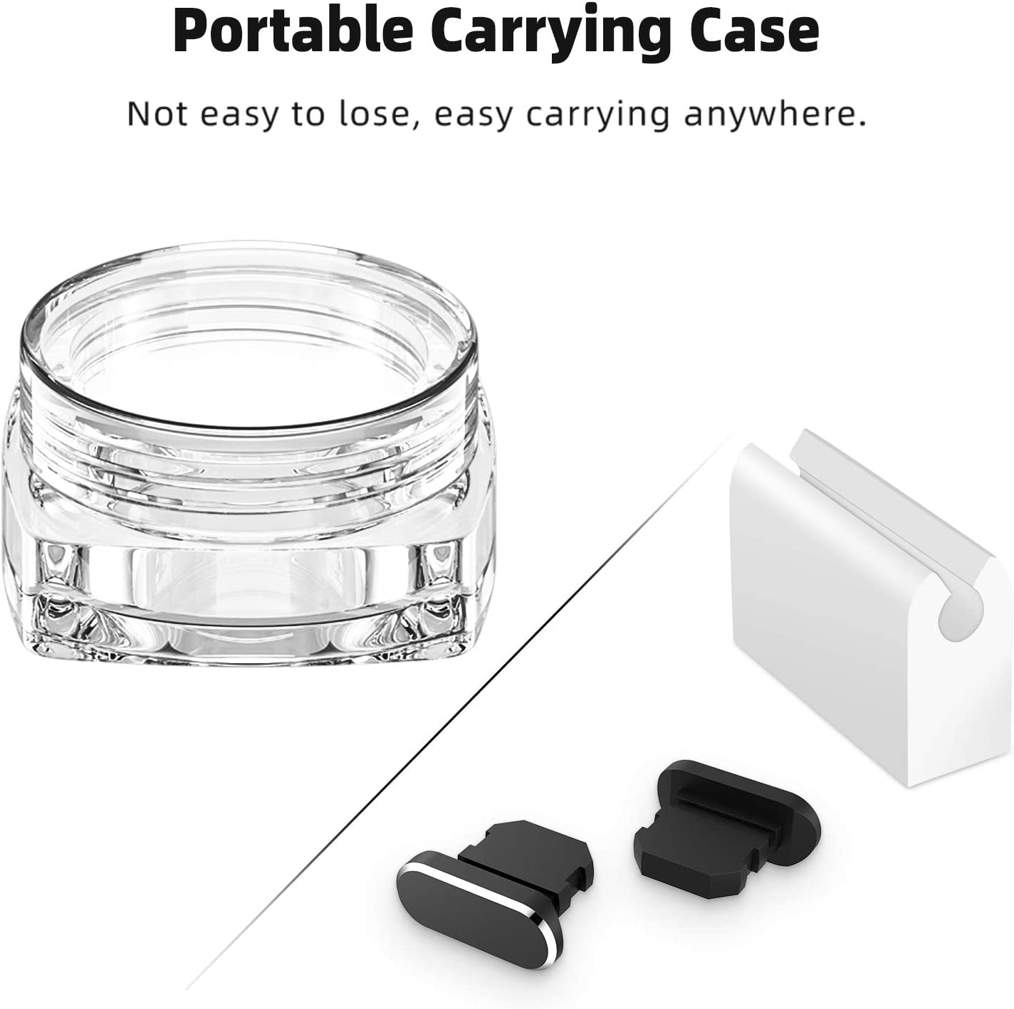 TITACUTE 2 Pack anti Dust Plugs for Iphone 14 Pro Max 13 11 12 Mini Dust Cover 8 Pin Dust Plug + Mini Storage Box Iphone Charging Port Plugs for Iphone Xs XR X 8 7 plus SE Airpods Ipad Mini Air Black  TITACUTE   