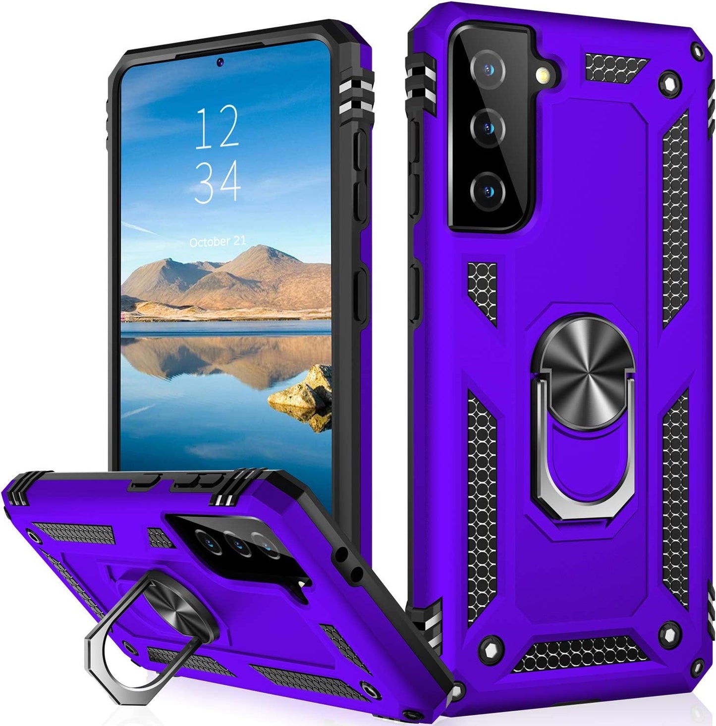 IKAZZ Galaxy S21 plus Case,Samsung S21 plus Cover Military Grade Shockproof Heavy Duty Protective Phone Case Pass 16Ft Drop Test with Magnetic Kickstand for Samsung Galaxy S21 plus Gold  IKAZZ   