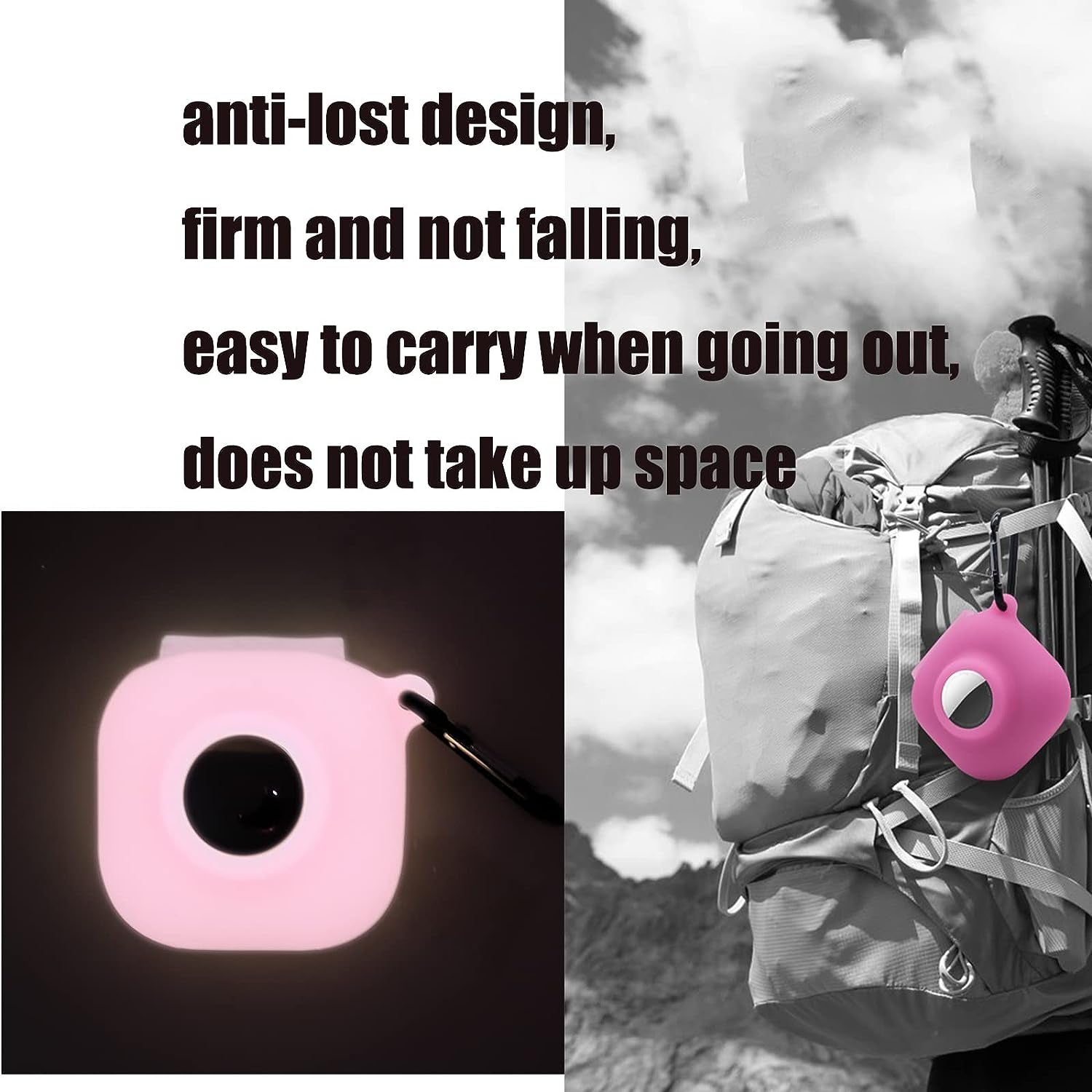 Glow Case for Beats Fit Pro Airtag Wireless Noise Cancelling Earbuds,Carrying Case Premium Soft Skin Cover Shock-Absorbing,Anti-Scratch Protective Case with Keychain(Glow Blue)  2022321   