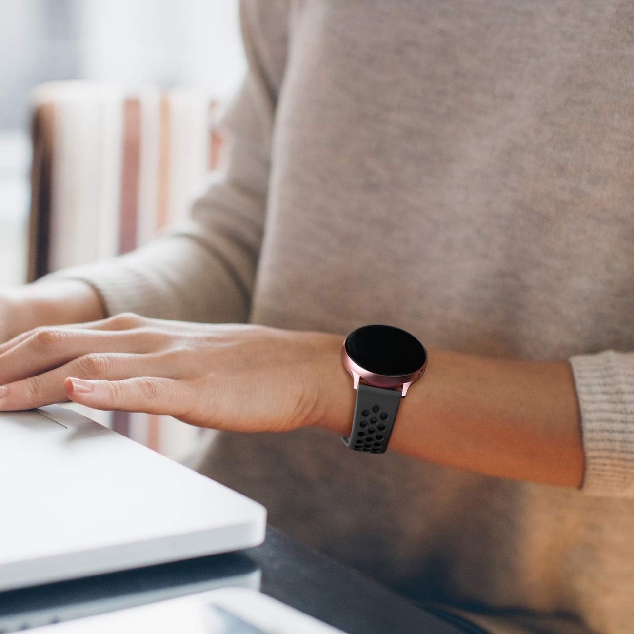 Lerobo Sport Bands Compatible with Samsung Galaxy Watch 4 Band/Galaxy Watch 5 Band,Active 2 Watch Bands/Galaxy Watch 3 Band/Galaxy Watch Band, 20Mm Soft Silicone Sport Strap Replacement Women Men  Lerobo   