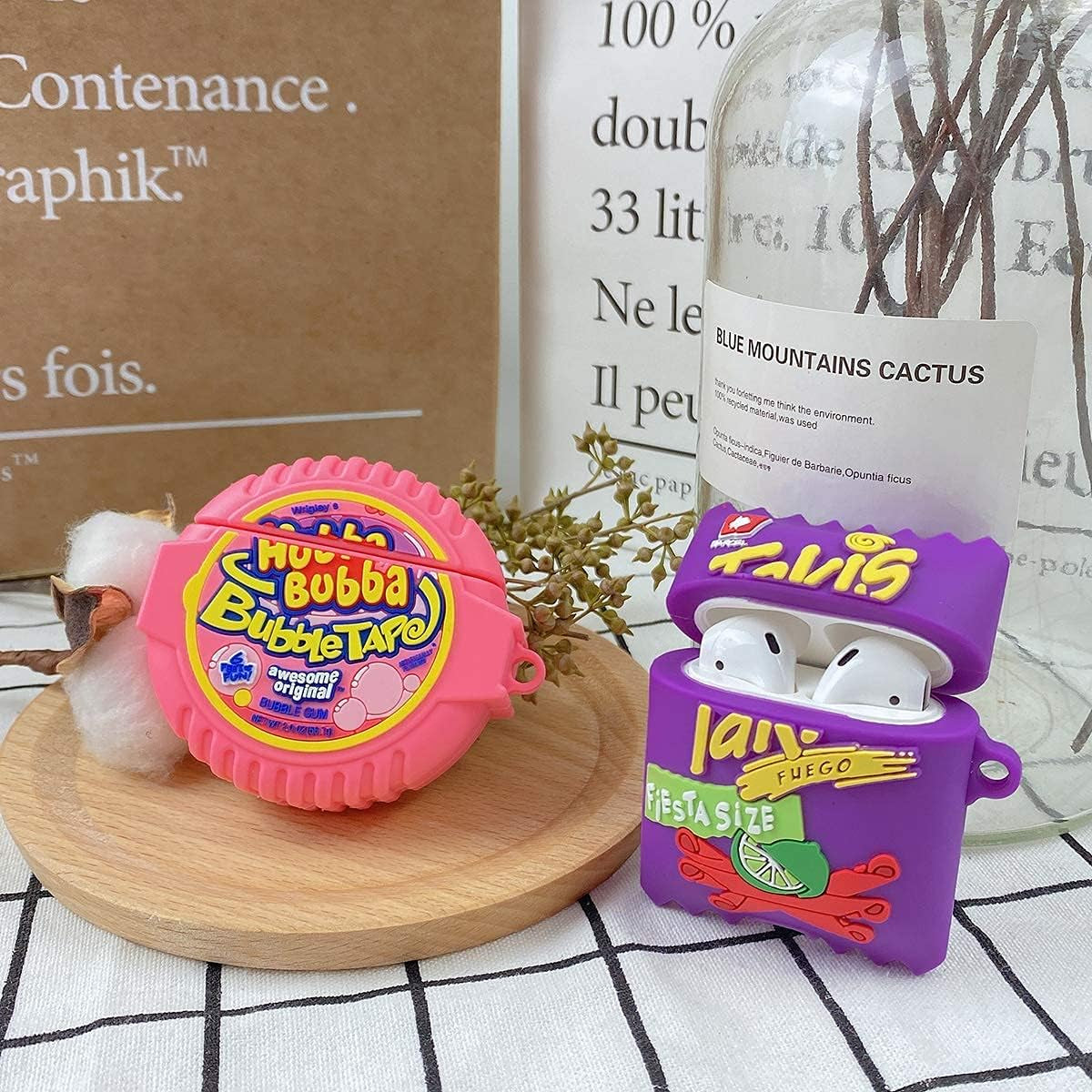 [2Pack] Airpods 2&1 Case, Soft Silicone Takis Potato Chips+Bubba Candy Case, 3D Cute Funny Fun Cartoon Kawaii Food Fashion Airpod Cover with Keychain, Airpod Skin Accessories for Kids Teens Boys Girls  Alquar   