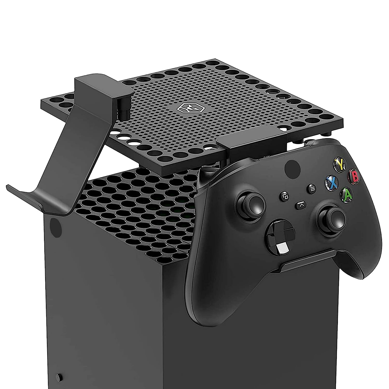 Dust Cover Set for Xbox Series X Console, Dust Filter Covers with 2 Controller Holder Hanger Stand and 8 Dust Plugs Compatible with Xbox Series X  CHIN FAI   