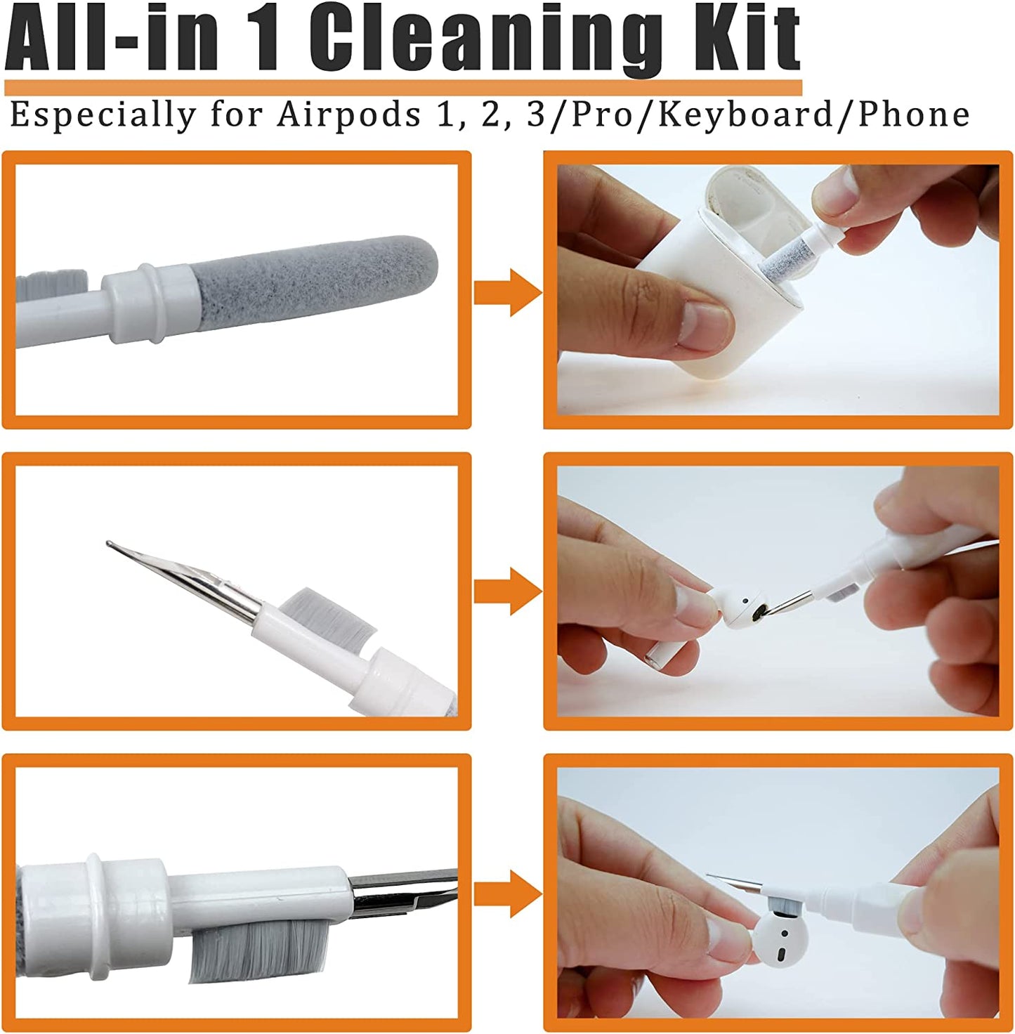 191PCS Keyboard Cleaning Kit, Soft Brush Keyboard Cleaner Pen with Keycap Puller, Earbud Cleaning Putty for Airpods for Iphone, Multi-Function Cleaning Kit for Airpods 1/2/3 Pro Keyboard Phone  KEYONEKJO   