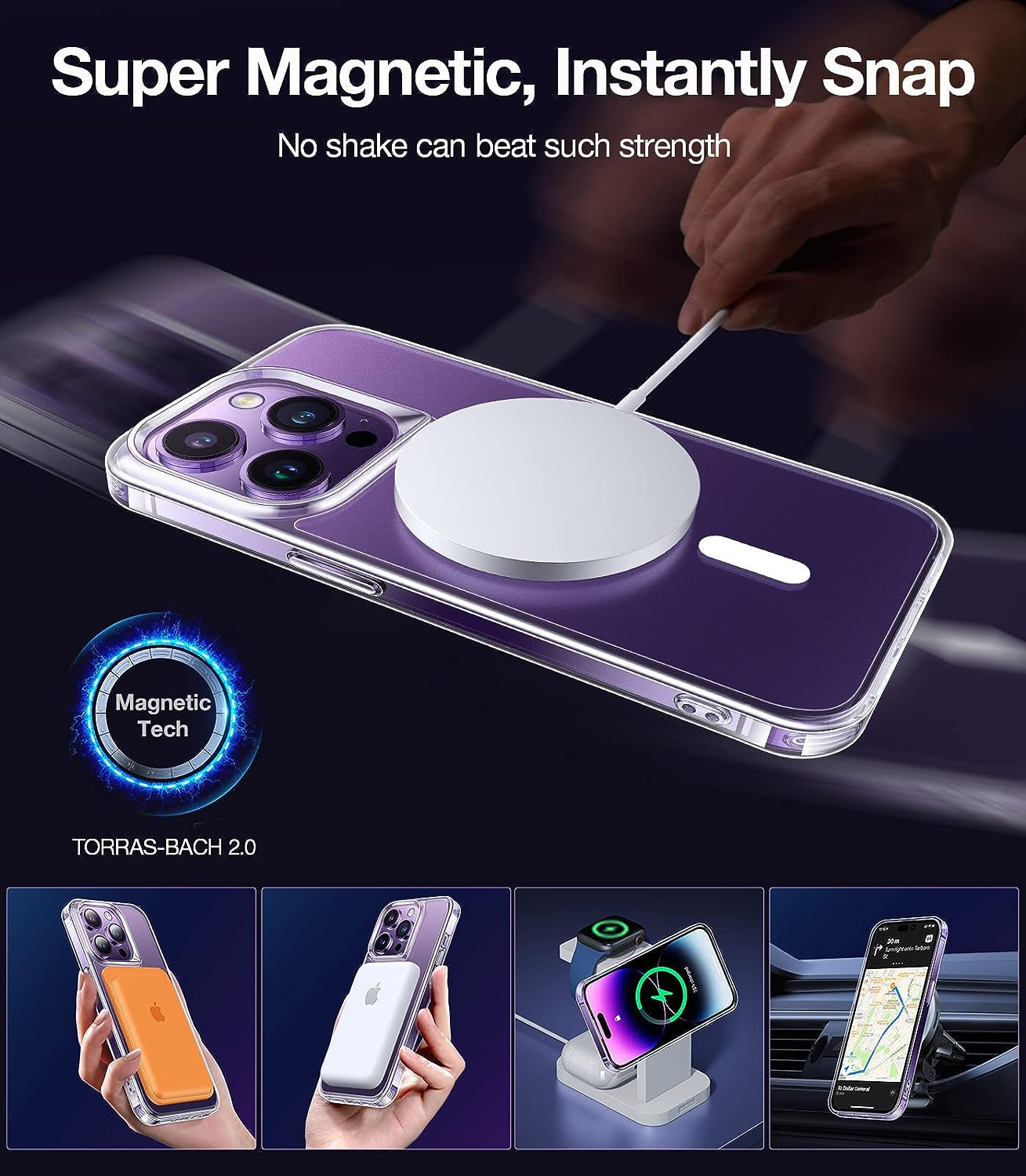 TORRAS Iphone 14 Pro Slim Matte Case - Military-Grade Drop Tested, Magsafe Compatible, Anti-Fingerprint, Frosted Clear  TORRAS   