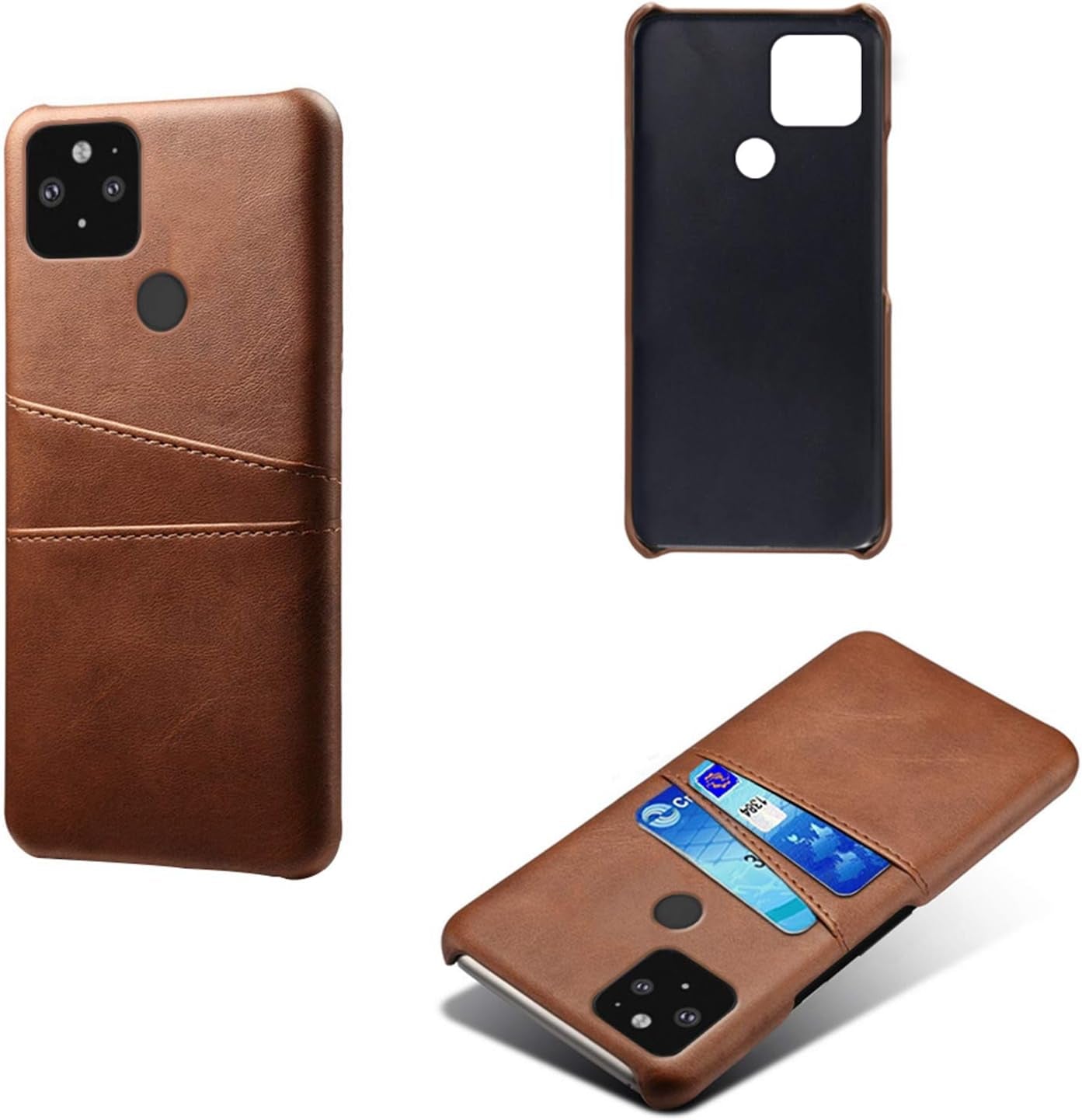 FHZXHY Google Pixel 4A 5G Back Case PU Leather Wallet Card Holder Phone Case for Google Pixel 4A 5G(6.2 Inch 2020)-Brown  FHZXHY   