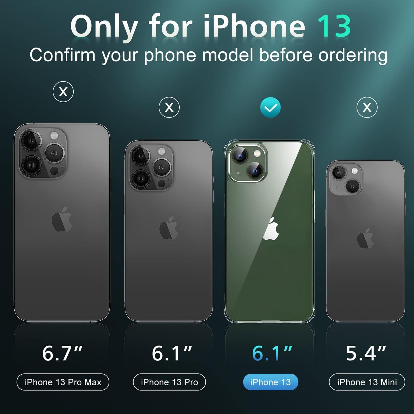 WISMURHI Crystal Clear Case for Iphone 13, [Never Yellow], [Airbag Protection], [Camera Protection], Silicone Phone Cover Case with Screen Protector, Slim Transparent Case Protective, 6.1''  WISMURHI   