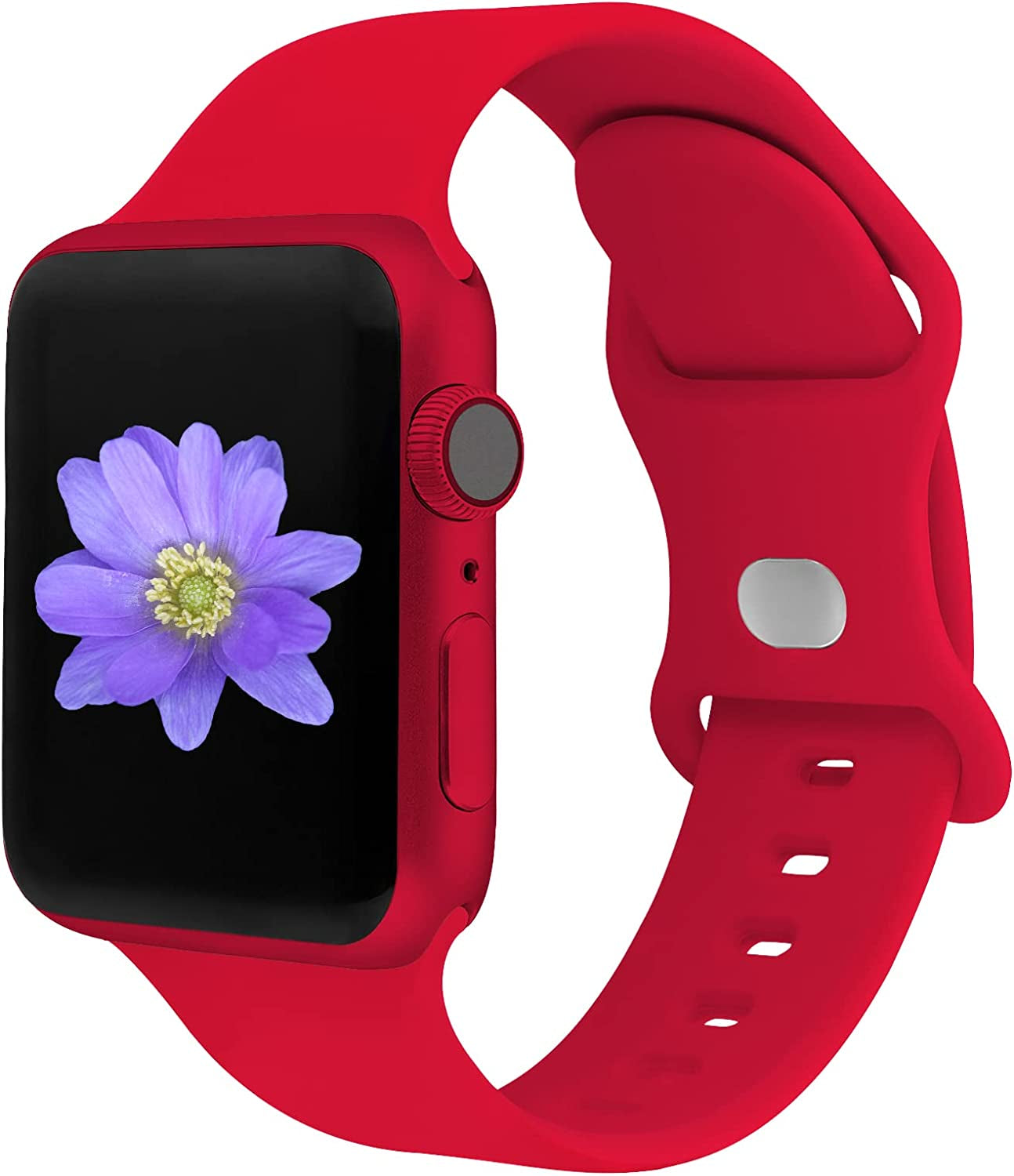 Cindgress Sport Bands Compatible with 42Mm 44Mm 45Mm 41Mm 38Mm 40Mm Apple Watch Bands for Women Men,Compatible with Soft Silicone Apple Watch Series 6 Bands for Women Men Series SE 8 7 6 5 4 3 2 1 Pack  Cindgress Red 38mm/40mm/41mm M/L 
