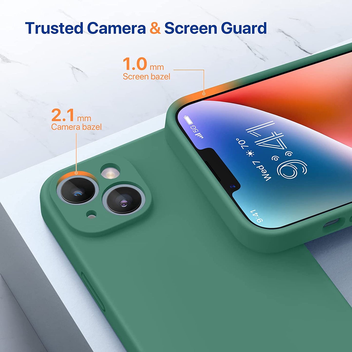 Miracase Magnetic Case Designed for Iphone 14 Case with Screen Protector,[Upgraded Enhanced Camera Protection],Shockproof Liquid Silicone Case 6.1 Inch,Acacia Green-Magnetic  Miracase   