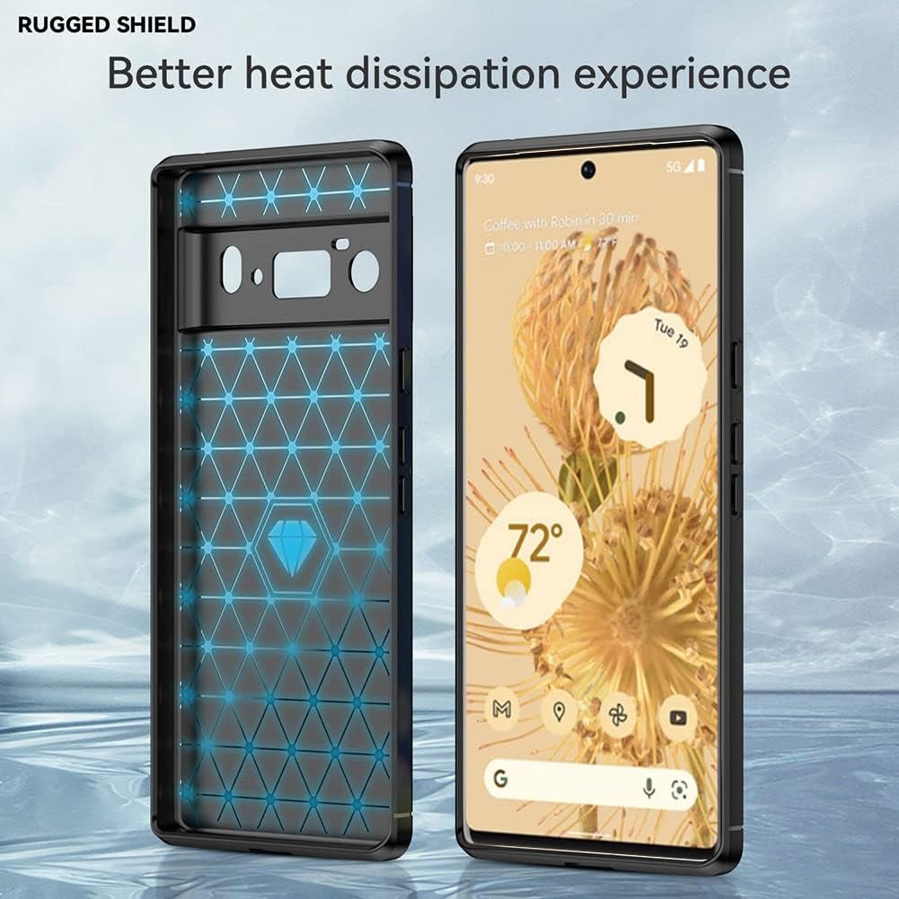 Pixel 6 Pro Case, Google Pixel 6 Pro Case, Soft Silicone Slim Shockproof Anti-Fingerprint Full Protective Phone Cases for Google Pixel 6 Pro (Black)  HNHYGETE   