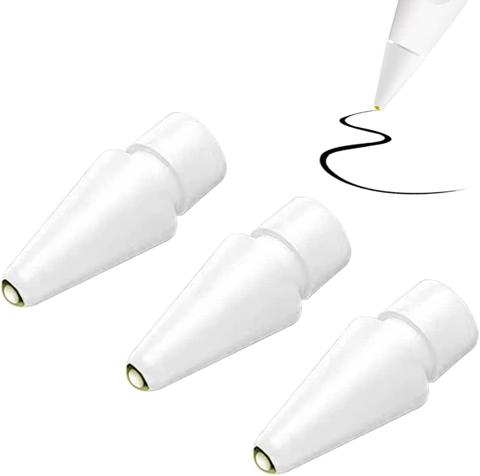 YINVA 3 Pack Pencil Tips for Apple Pencil Tip,3 Styles Fine Point Precise Control Apple Pencil 2Nd Generation Tips,Replacement Tip Ipad Accessories for Apple Pencil 1St Generation(White, Clear)  YINVA White,Normal tip*3  