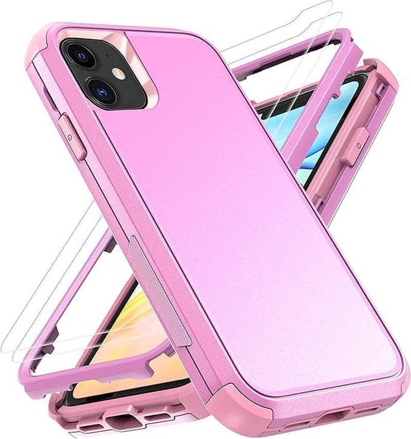 Ymhxcy for Iphone 11 Case Shockproof Dropproof Dust-Proof Drop Proof 3-Layer Durable Phone Case Heavy Duty Protection Phone Case Cover for Apple Iphone 11 6.1“ Aqua Blue and Lime Green  YmhxcY Us-Xsf-Pink  