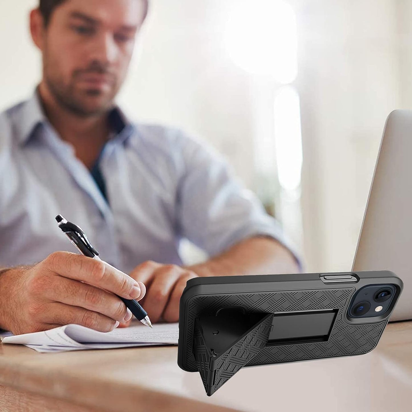 Aduro Combo Case with Kickstand & Holster for Iphone 13 Mini, Slim Shell & Swivel Belt Clip Holster, with Built-In Kickstand for Apple Iphone (5.4") 2021  Aduro   