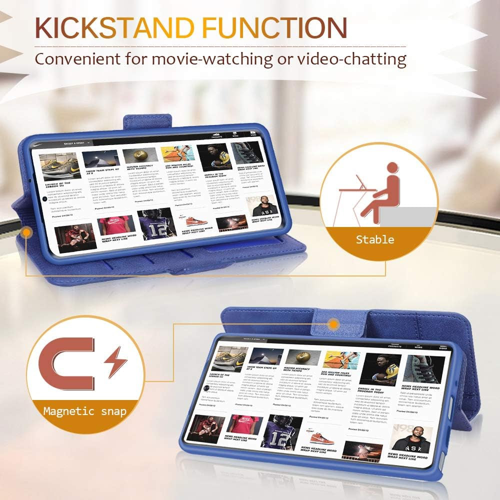 FYY Case for Samsung Galaxy Note 20 Ultra, Ultra Slim Flip Leather Wallet Phone Case Protective Shockproof Cover with Card Holder Kickstand Folio Case for Samsung Galaxy Note 20 Ultra 5G 6.9" Navy  GUANGZHOU WENYI COMMUNICATION EQIPMENT CO.,LTD   