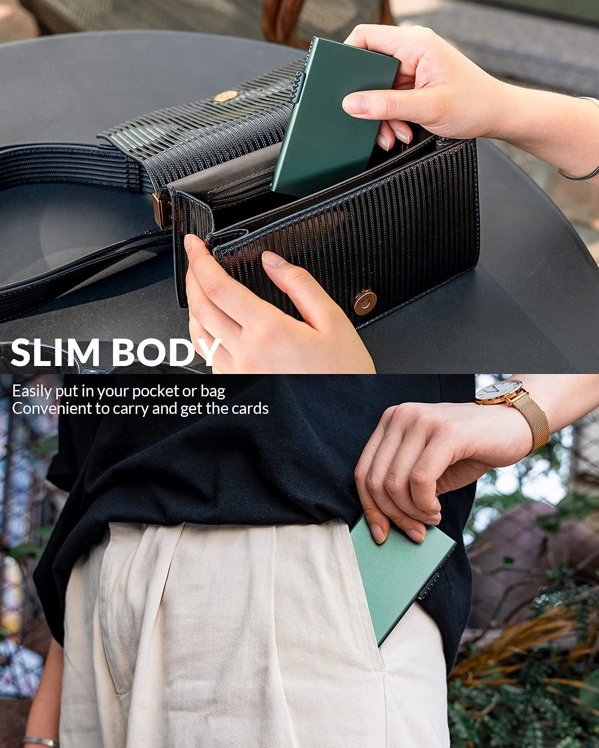 VULKIT Minimalist Credit Card Holder Pop up Cards RFID Protection Slim Metal Wallet  VULKIT   