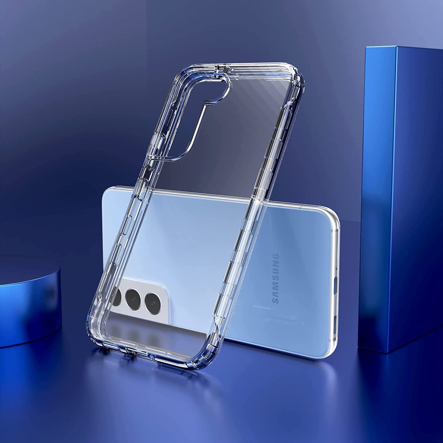 Idweel Clear Galaxy S22 plus Case with Tempered Glass Screen Protector,Hybrid 2 in 1 Shockproof Soft Slim Transparent Case with TPU Bumper, Protective Silicone Airbag Cover for Samsung S22 Plus  IDweel   