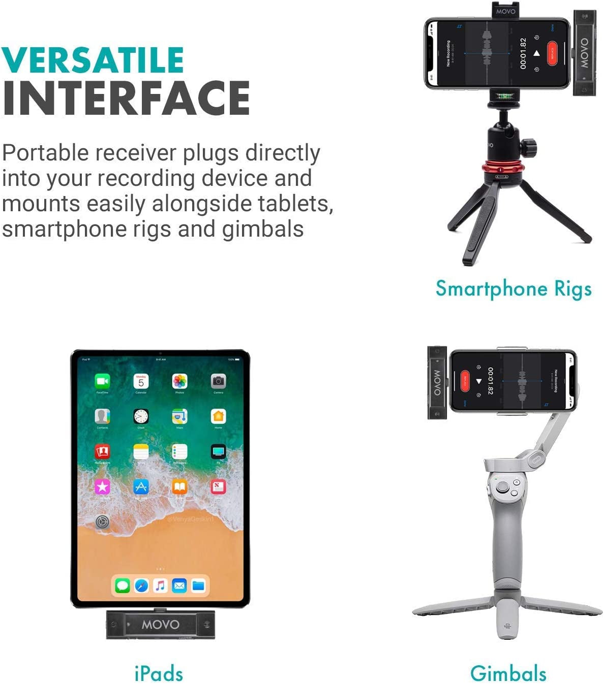 Movo Edge-Di-Duo Wireless Lavalier for Iphone - Perfect Compact Lav Mic for Smartphone Gimbal Stabilizer - Great for Vlogging, Filming, Teachers, and More - Compatible with DJI Osmo OM 4, 5  Movo   