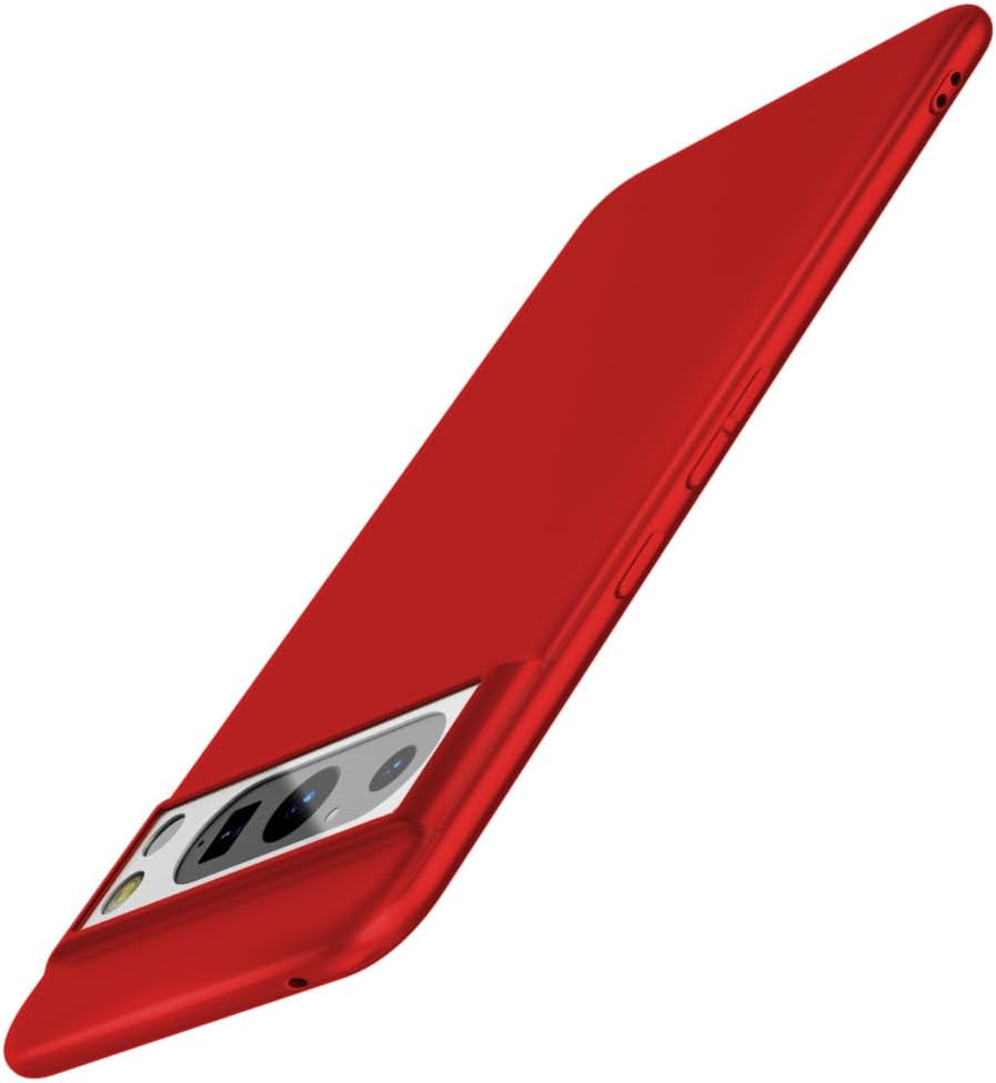X-Level Google Pixel 8 Pro Case Ultra-Thin Slim Fit [Guardian Series] Phone Cases Soft Flexible TPU Matte Finish Coating Grip Light Protective Cell Phone Back Cover for Google Pixel 8 Pro 2023-Black  X-level Red  