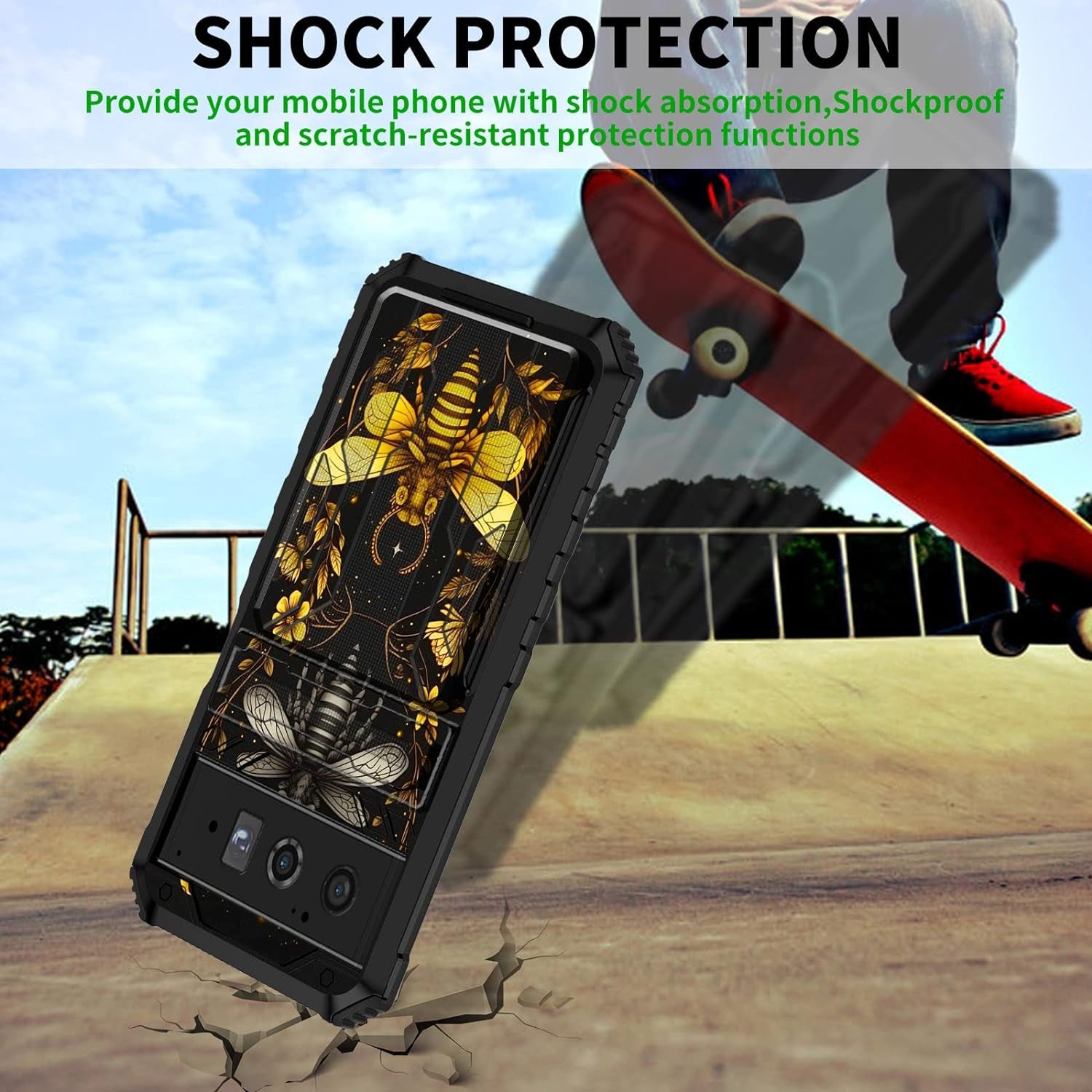 CGFGHHUY for Google Pixel 6 Pro Case for Pixel 6 Pro Wallet Case with Credit Card Holder & Kickstand Dual Layer Hard PC Soft TPU Protective Case for Google Pixel 6 Pro 6.7 Inch 2021 - Moth Moon Sun  CGFGHHUY   