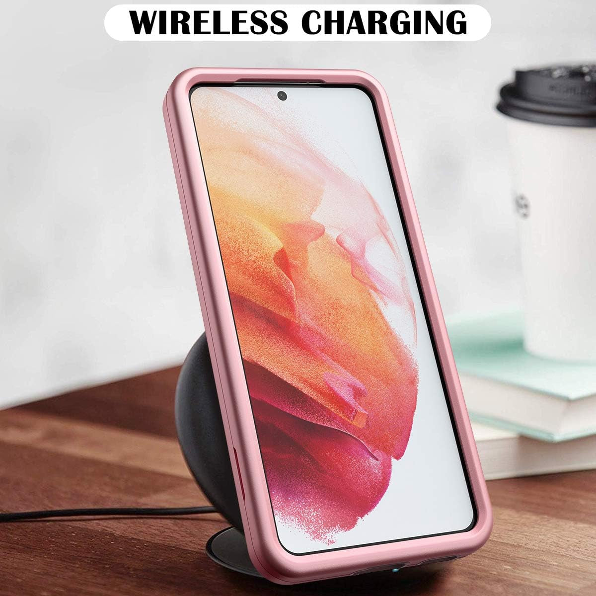 Welovecase for Samsung Galaxy S21 5G Case, Cover 3 in 1 Full Body Heavy Duty Protection Hybrid Shockproof TPU Bumper Three Layer Protective Case for Samsung Galaxy S21 6.2 Inch Rose Gold  WeLoveCase   