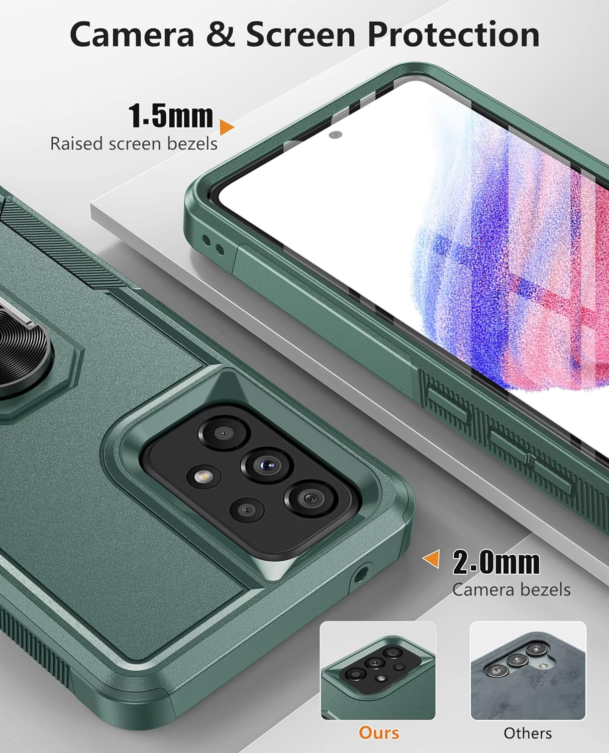 Soios for Samsung Galaxy A53 5G Case: Military Grade Drop Proof Protection Cover with Kickstand | Matte Textured Rugged Shockproof TPU | Protective Cell Phone Case for Galaxy A53 5G Phone  SOiOS   