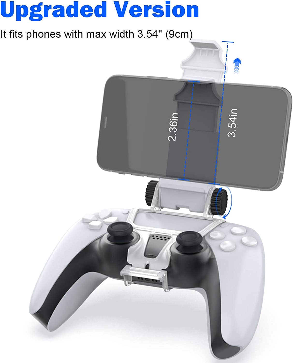 Nexigo Controller Phone Clip Mount for PS5 Dualsense Wireless Controller, Cellphone Clip Bracket Holder for Playstation 5 Controller, Adjustable Stand Suitable for Android Mobile Phone  NexiGo   