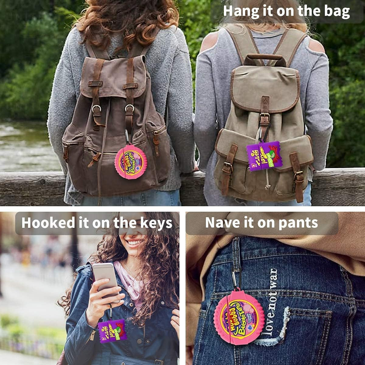 [2Pack] Airpods 2&1 Case, Soft Silicone Takis Potato Chips+Bubba Candy Case, 3D Cute Funny Fun Cartoon Kawaii Food Fashion Airpod Cover with Keychain, Airpod Skin Accessories for Kids Teens Boys Girls  Alquar   