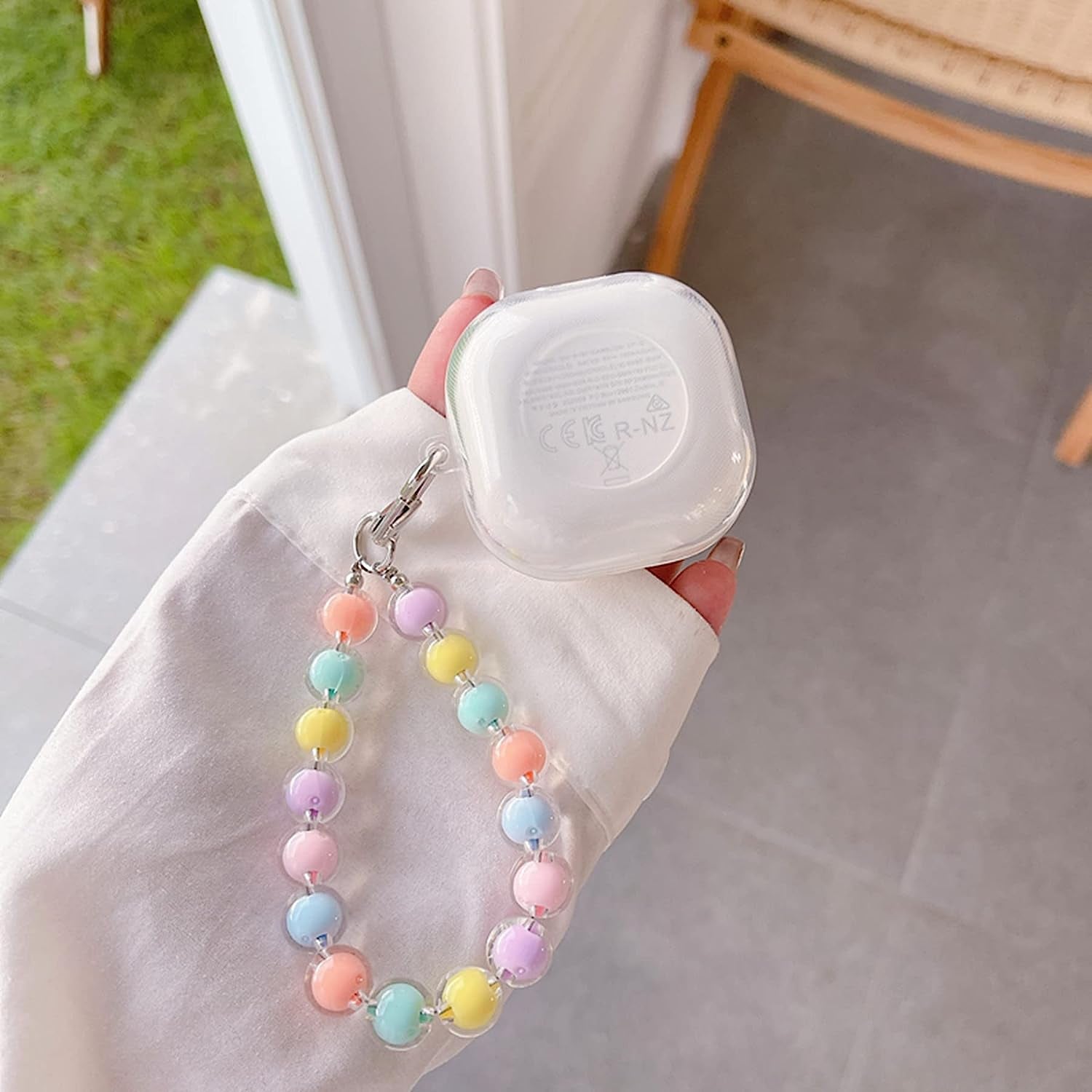 AOLABOKY Earphone Case for Samsung Galaxy Buds Live/Buds Pro/Buds 2 Charging Box,Cute Cartoon Bear Rabbit Transparent Earphone Protective Case with Keychain (Bear)  AOLABOKY   