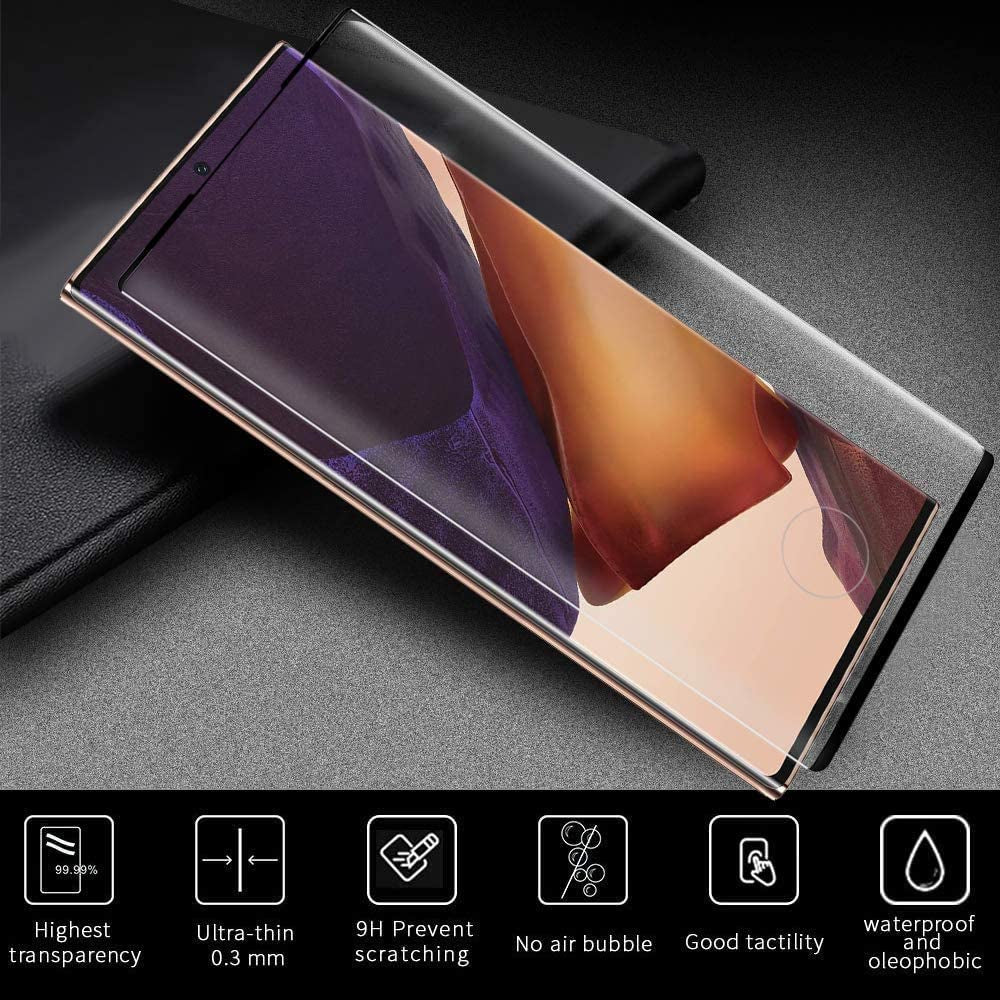 [2+2 Pack] Galaxy Note 20 Ultra Screen Protector Include 2 Pack Tempered Glass Screen Protector + 2 Pack Tempered Glass Camera Lens Protector,Easy Install,3D Curved for Samsung Galaxy Note 20 Ultra 5G  UIYTRAESTING   