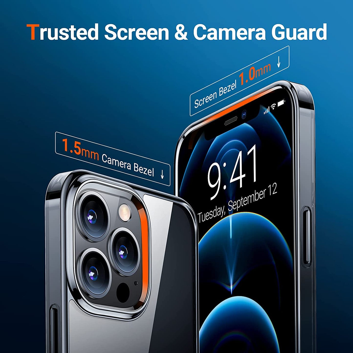 TORRAS Moonclimber for Iphone 13 Pro Max Case, [3 Stand Ways][Non-Yellowing & Military Grade Shockproof] Protective Slim Hard Clear Phone Case with Stand 6.7'' 2021, Black  TORRAS   