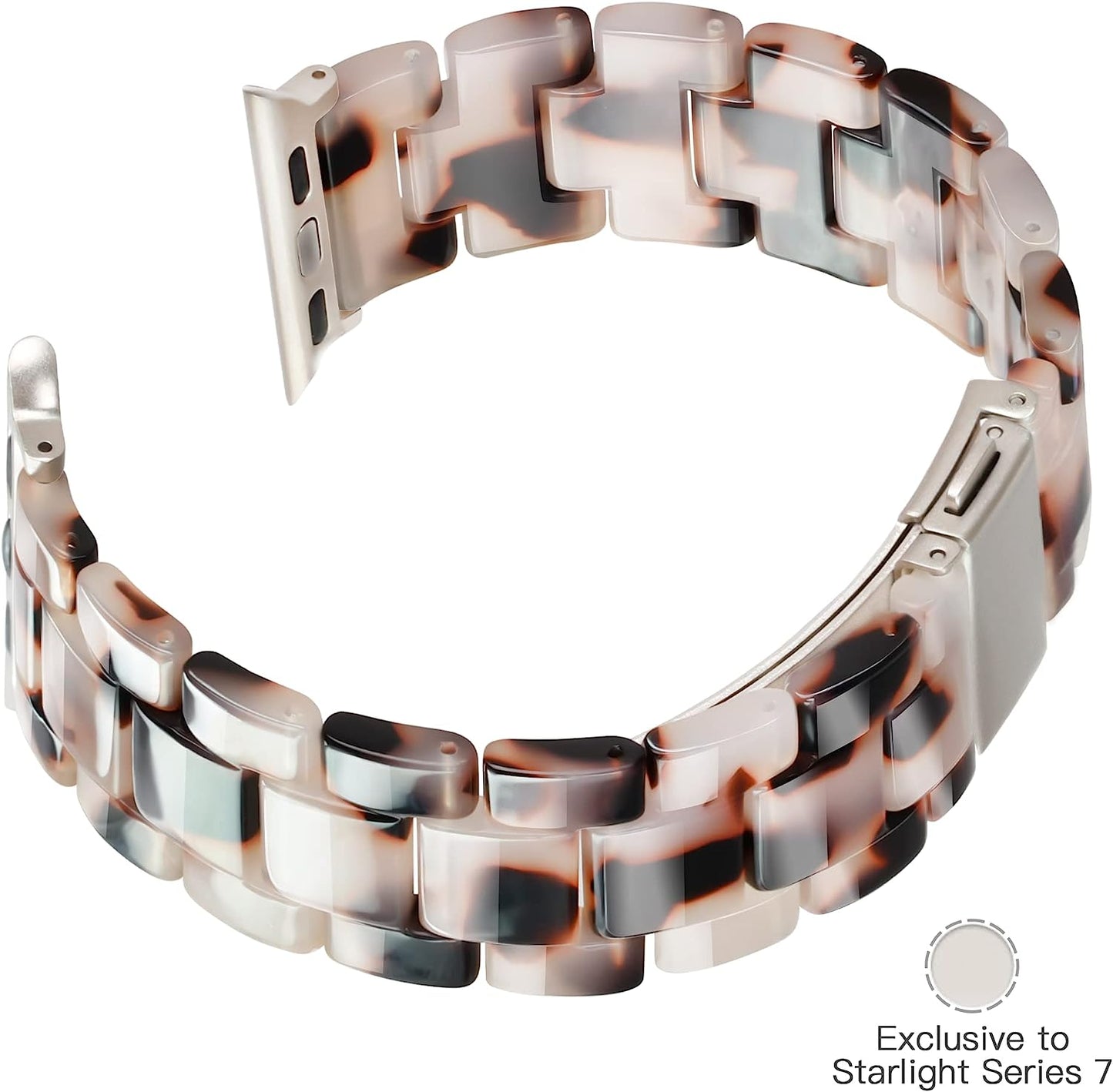 YGTIECS Starlight Apple Watch Band 41Mm 40Mm 38Mm, Super Lightweight, Comfortable, Compatible with Apple Watch Series 8 & 7, Fashionable for Apple Watch Series 8 7 SE 6 5 4 3 2 1-Black Tortoise Flower  YGTIECS   