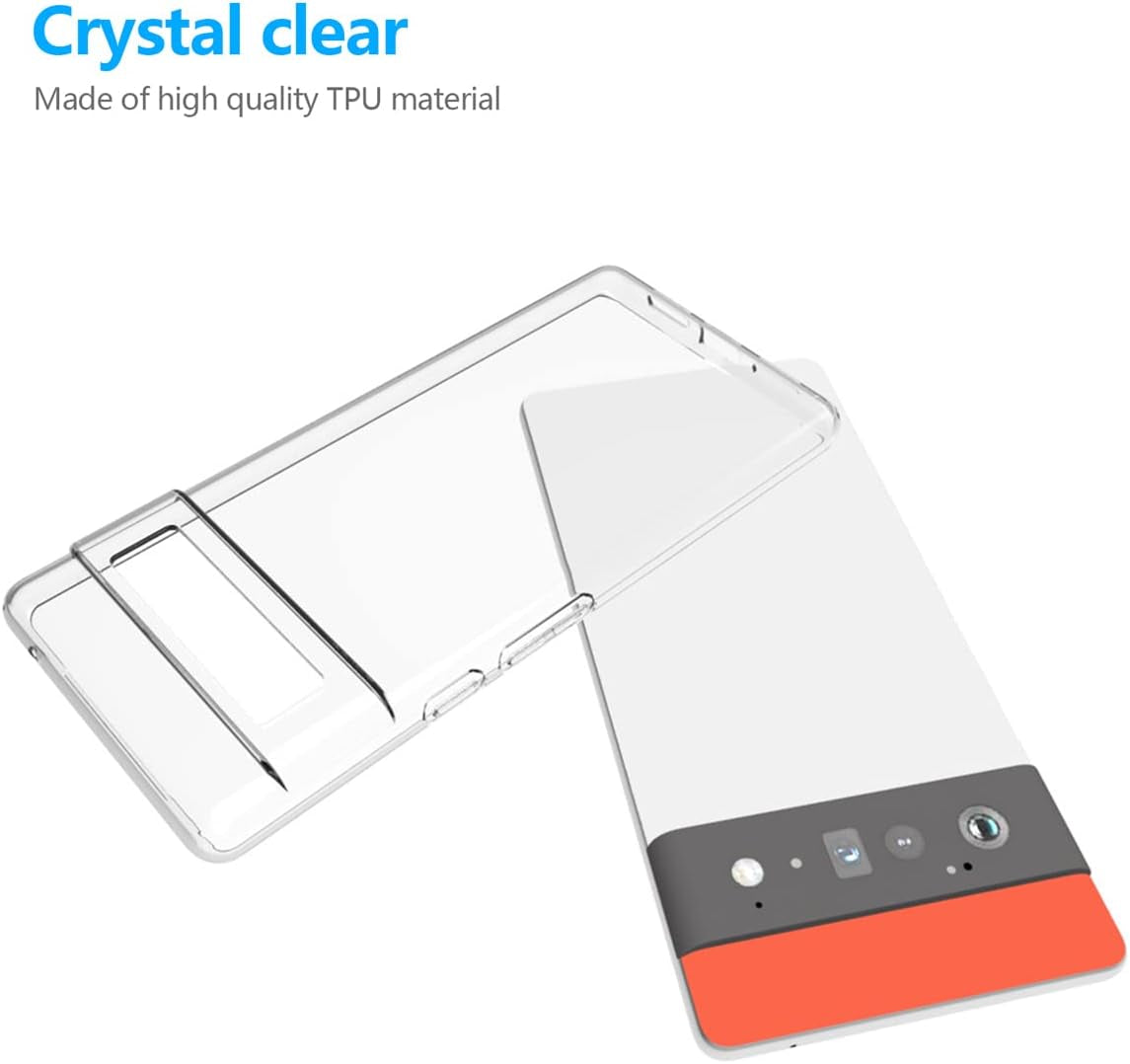 SNOSHO Google Pixel 6 Pro Clear Case,Thin Slim Soft Silicone Flexible TPU Gel Skin Anti-Scratch Shockproof Protective Case Cover for Google Pixel 6 Pro,Crystal Clear  SNOSHO   