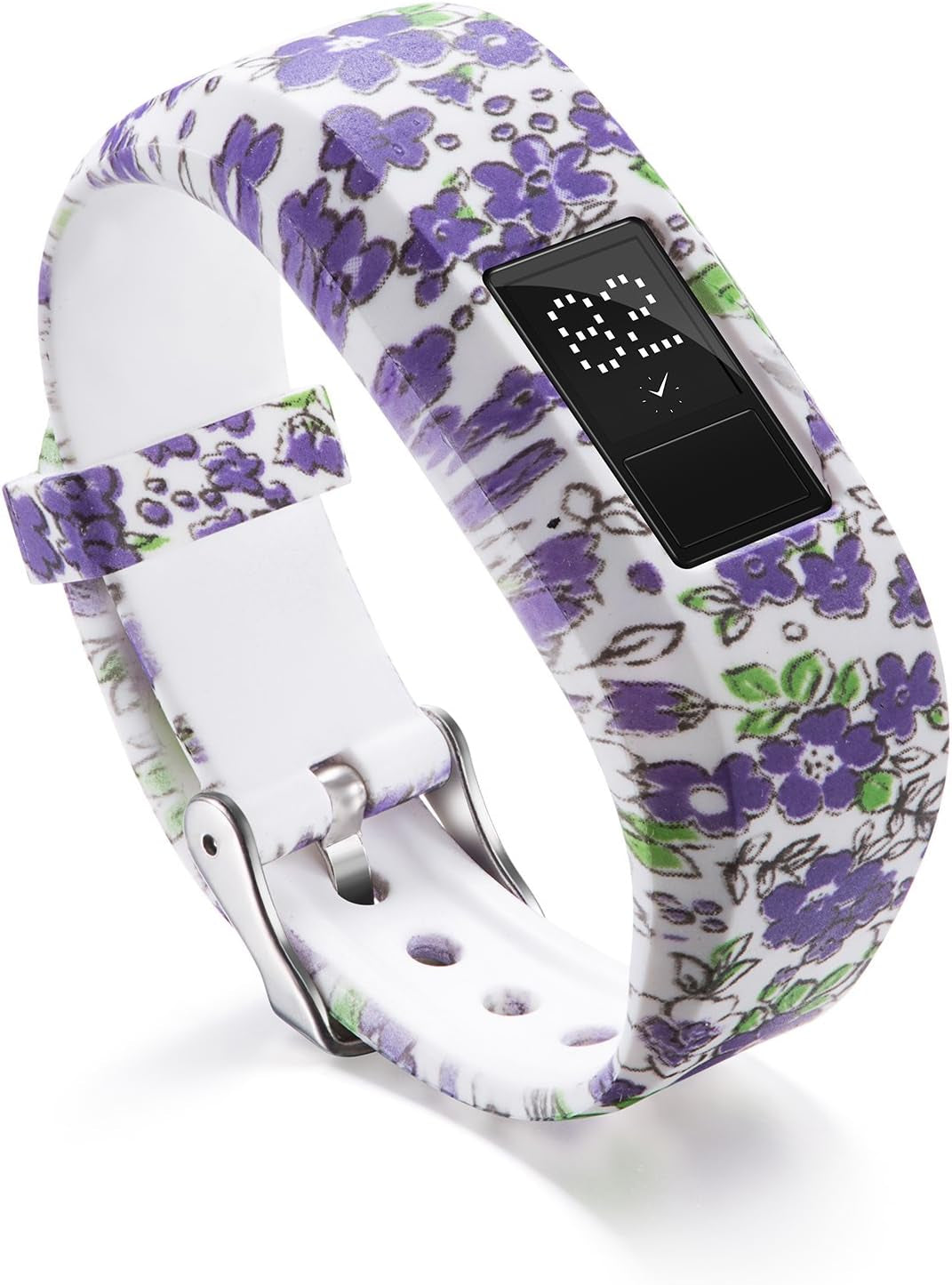 Compatible with Garmin Vivofit JR Bands for Kids, Colorful Adjustable Silicone Replacement Bands Wristband Straps Bracelet for Vivofit JR / Vivofit Jr2 / Vivofit3 (Lavender Rose Green)  XHNee   