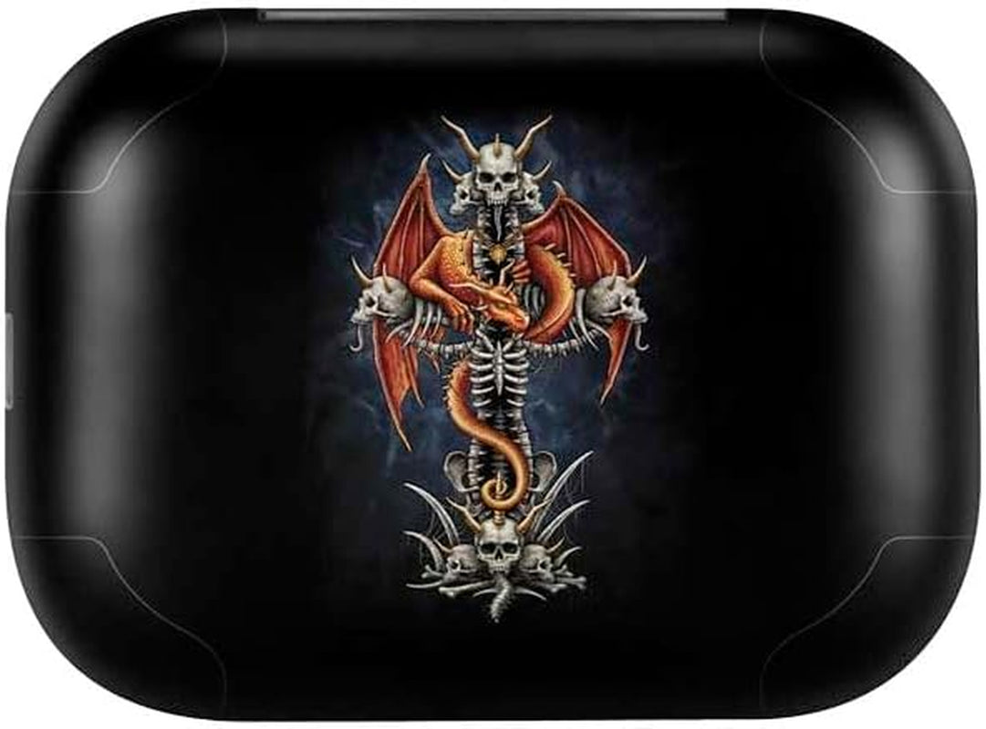 Skinit Decal Skin Compatible with Echo Buds - Officially Licensed Sarah Richter Gothic Dragon & Skull Cross by Sarah Richter Design  Skinit   