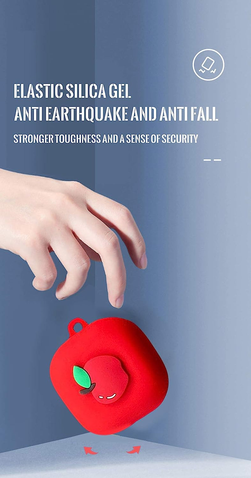 3D Fruit Headphones Case Compatible with Samsung Galaxy Buds Live(2020) Silicone Case with Lovely Accesories Kids Teens Girls Women Funny Kawaii Cover for Galaxy Buds Pro(2021) (Red Cherries)  SINQERISHT   