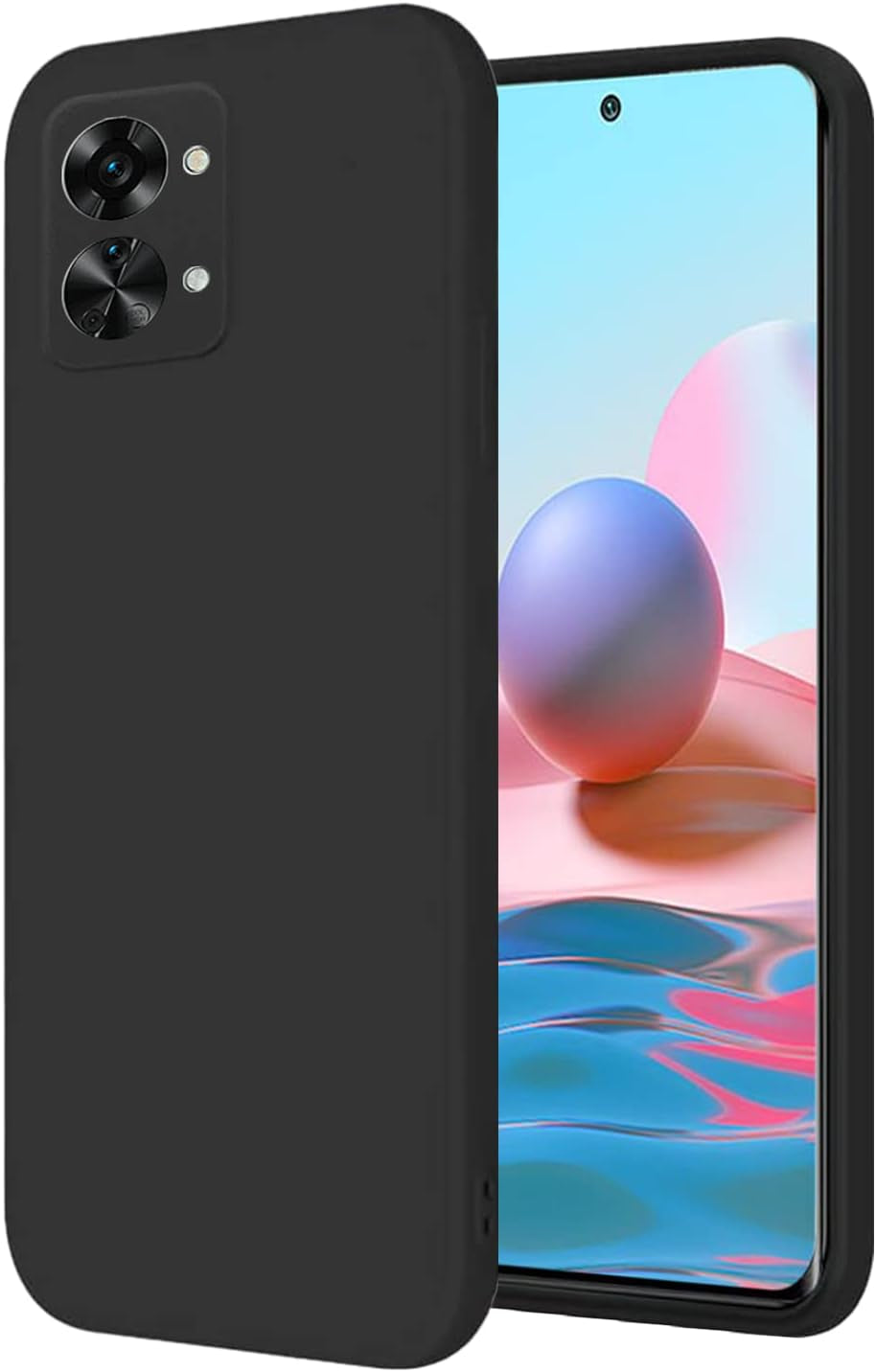 Yarxiawin Compatible for Oneplus Nord 2T Case Silicone Purple, Soft and Silky Oneplus Nord 2T Phone Case Shockproof Cover Anti-Fingerprint (Camellia Red)  Yarxiawin Black  