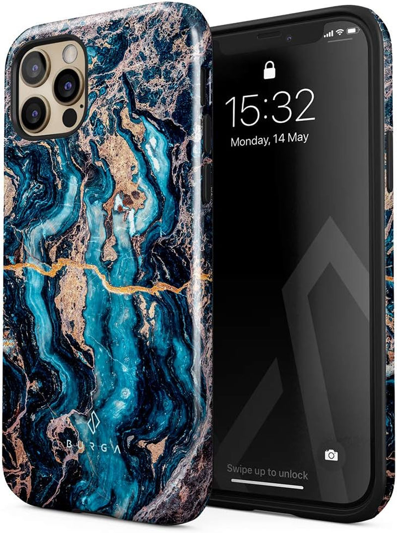 BURGA Phone Case Compatible with Iphone 14 PRO - Wireless Charging Compatible, Hybrid 2-Layer Hard Shell + Silicone Protective Case, Heavy Duty Protection, Slim Fit, Shock  BURGA Mystic River Iphone 12 Pro Max 