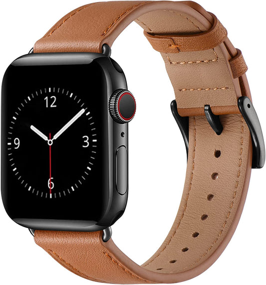 Lovrug Band Compatible with Apple Watch Band 44Mm 42Mm 38Mm 40Mm 41Mm 45Mm 49Mm Ultra SE2 SE Series 8/7/6/5/4/3/2/1 Genuine Leather Business Replacement Band Smart Watch Strap for Women Men  LovRug-US   