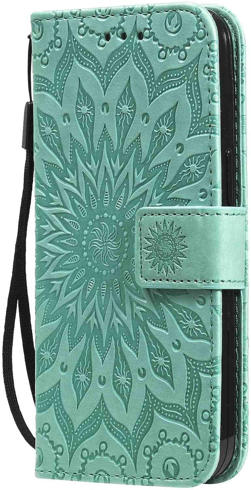 Fansipro Phone Cover Wallet Folio Case for LG G6, Premium PU Leather Slim Fit Cover for LG G6, 2 Card Slots, Exact Fitting, Green  Fansipro   