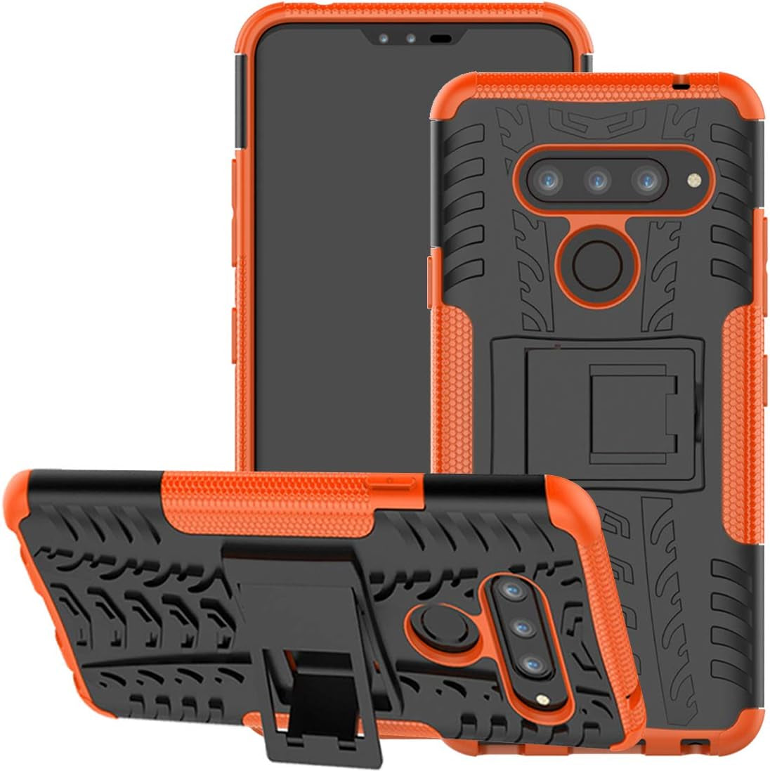 Yerebel for LG V35 Thinq Case, for LG V30 Case, for LG V30S Thinq Case, with Kickstand Hard PC Back Cover Soft TPU Dual Layer Protection Phone Cover for LG V35/LG V30 plus (Orange)  Yerebel   