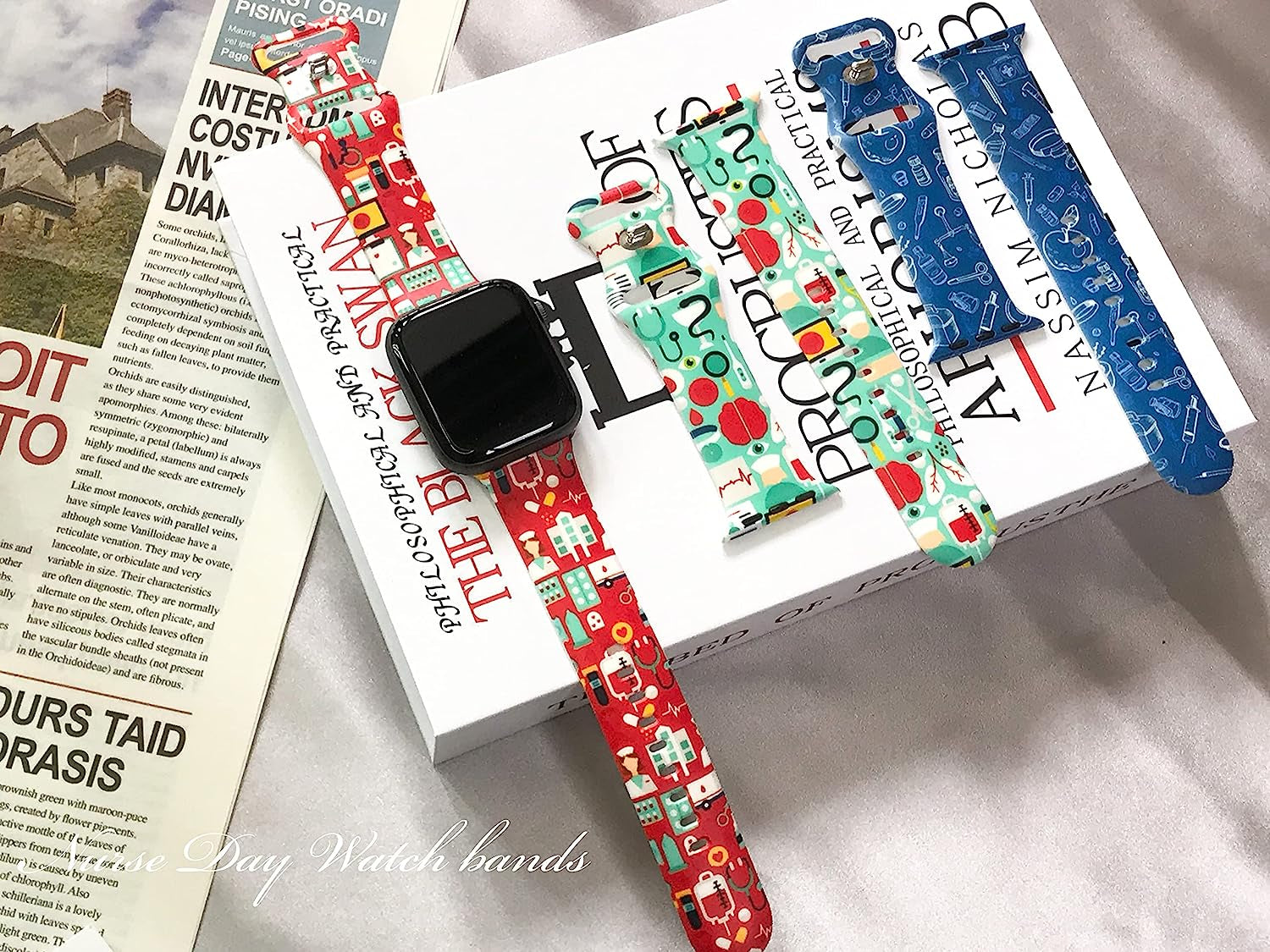 Mothers Day Watch Band Compatible with Apple Watch 38Mm 40Mm 41Mm 42Mm 44Mm 45Mm, Mothers Day Gifts for Mom Silicone Replacement Bands Wristbands Strap Compatible with All Iwatch Series  WANSENCE   