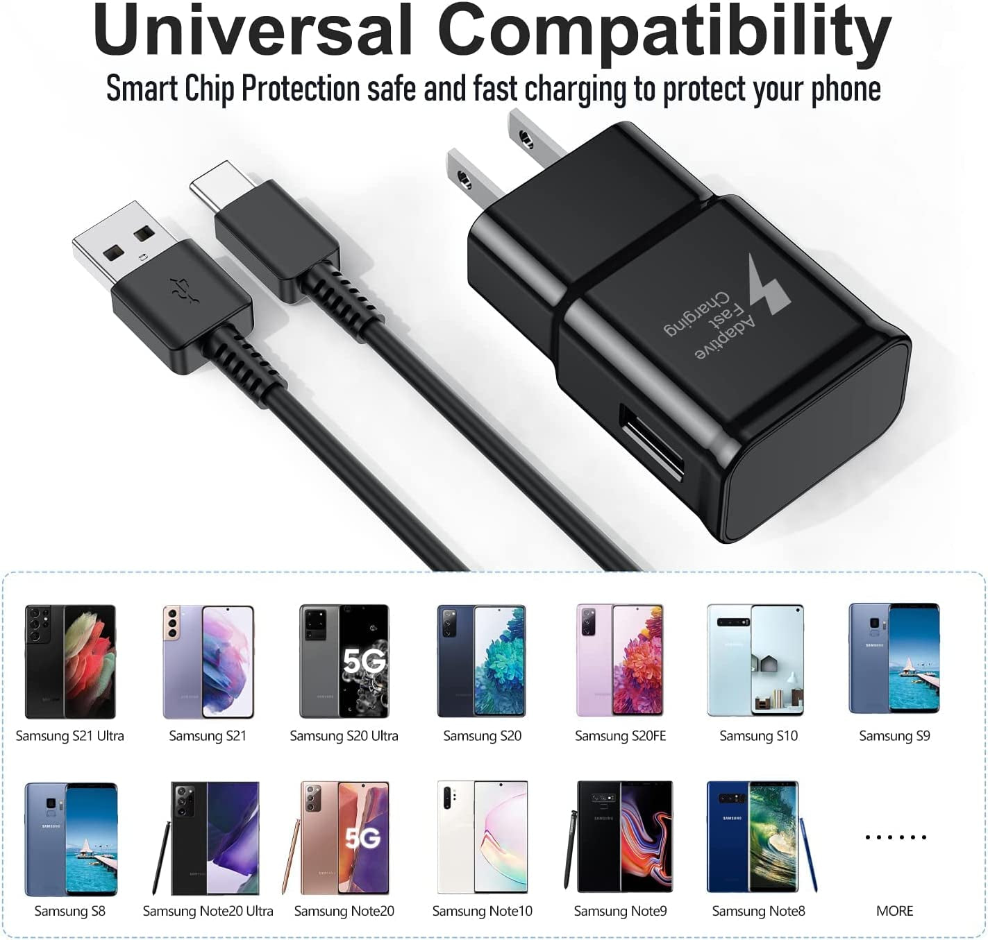 Samsung Fast Charger with USB Type C Cable 6Ft for Samsung Galaxy S10/S10E/S10 Plus/S9/S9 Plus/S8/S8 Plus/A13/S23/A30/A31/A32/A50/A51/A52/A53/Note 20/Note 10/Note 9/Note 8/S20/S20+/S21/S21+/S22 Ultra  Shenzhen Xuan Yang Technology Co Ltd   