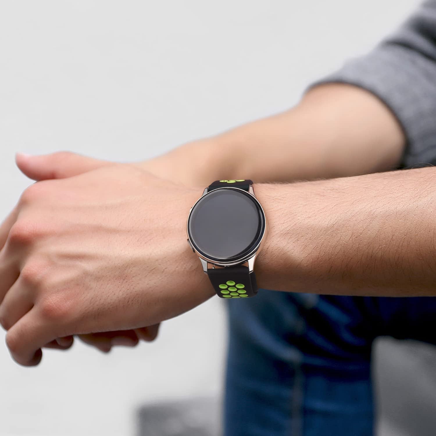 2 PACK Sport Bands for Garmin Venu 2 plus / Venu Sq / Venu / Vivoactive 3 Watch Band Women Men, Soft Silicone Replacement Wristband Sport Strap for Garmin Vivomove Sport, Vivoactive 3 Music, Forerunner 645 / 245 Music Smart Watch  Wanme   