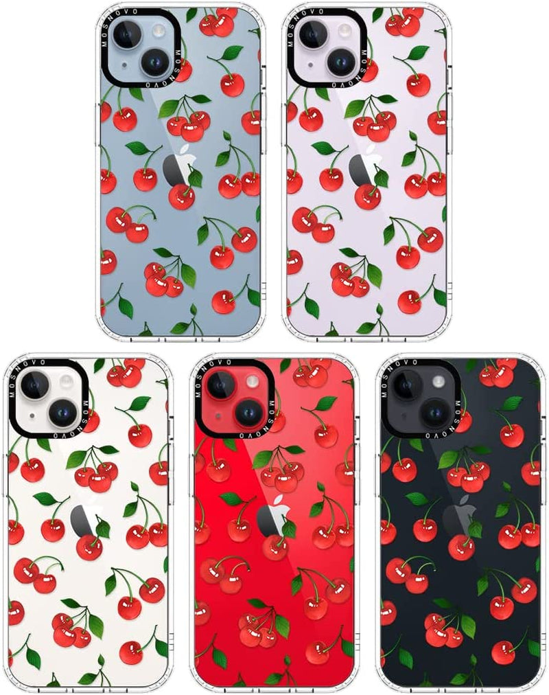 MOSNOVO Compatible with Iphone 14 Case, [Buffertech 6.6 Ft Drop Impact] [Anti Peel off Tech] Clear TPU Bumper Women Girl Phone Case Cover with Cute Cherry Designed for Iphone 14 6.1"  MOSNOVO   